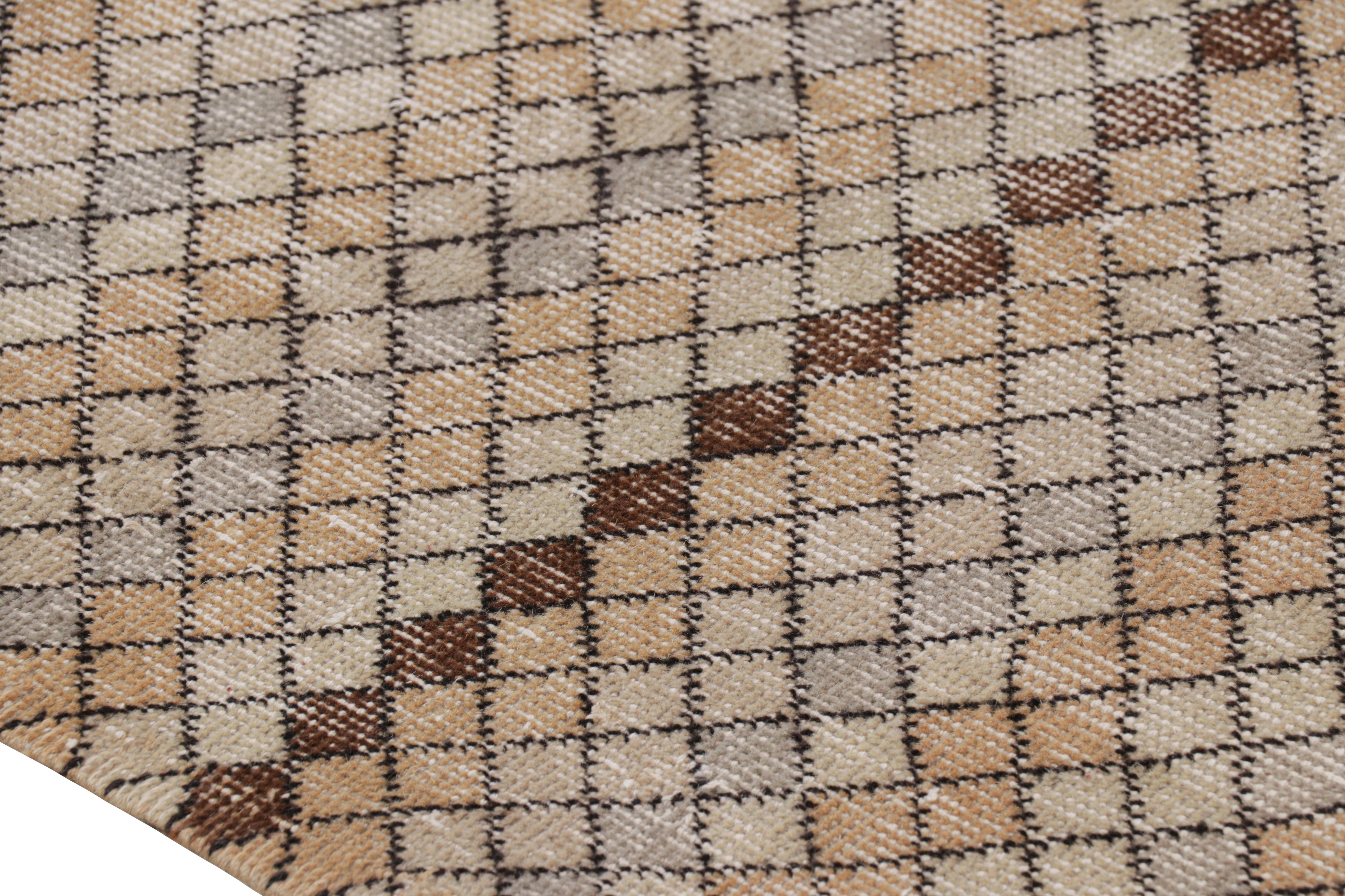 Mid-20th Century Vintage Zeki Müren Rug with Polychromatic Geometric Pattern from Rug & Kilim For Sale