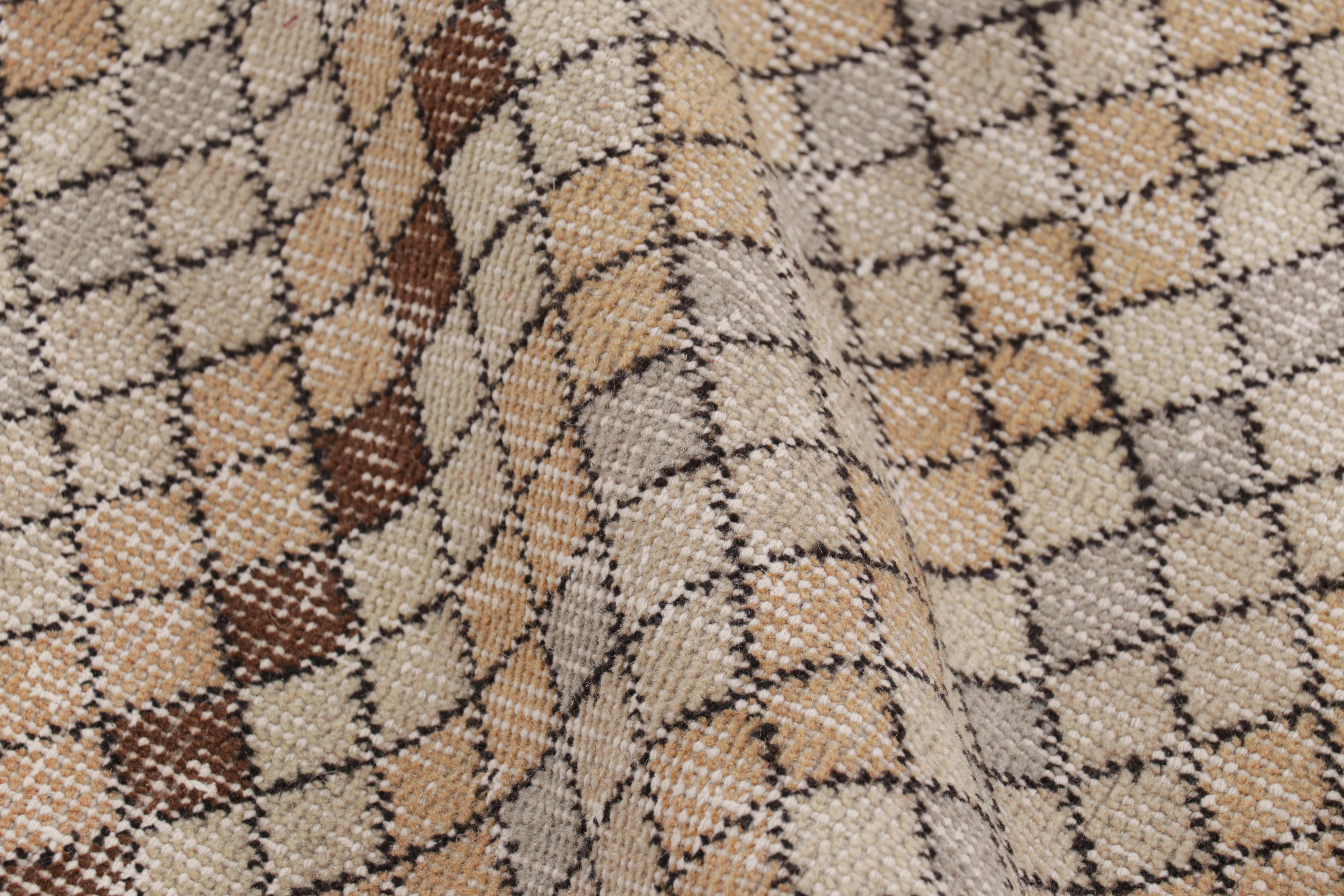 Wool Vintage Zeki Müren Rug with Polychromatic Geometric Pattern from Rug & Kilim For Sale
