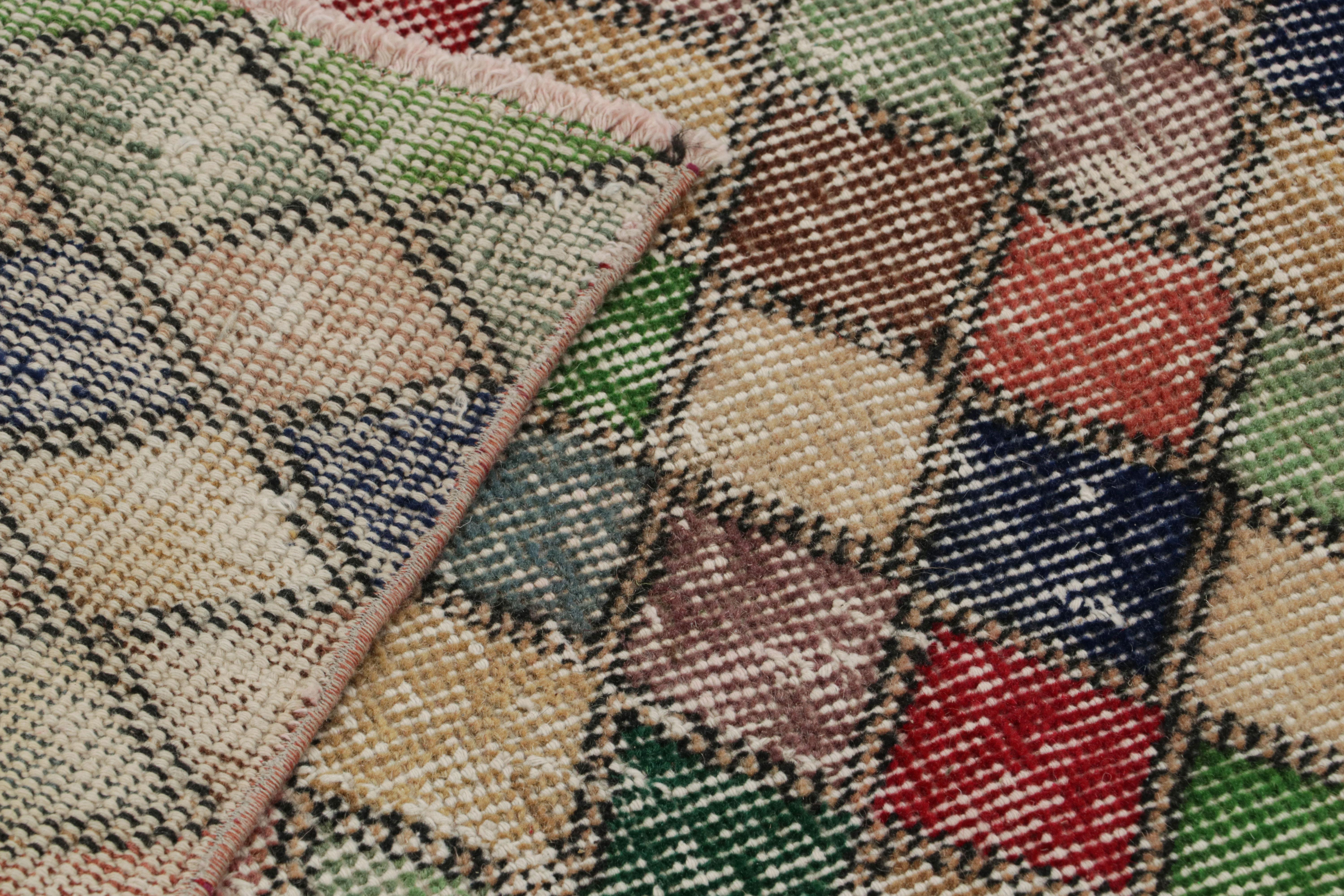 Vintage Zeki Müren Rug with Polychromatic Geometric Patterns, from Rug & Kilim In Good Condition For Sale In Long Island City, NY