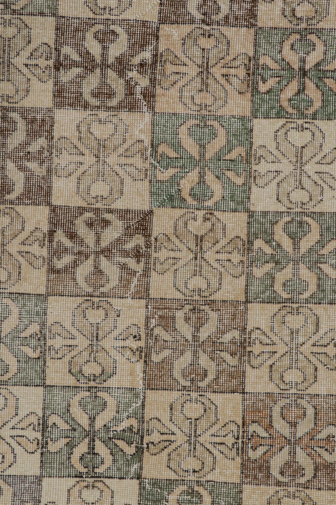 Mid-20th Century Vintage Zeki Müren Rug, with Polychromatic Geometric patterns, from Rug & Kilim For Sale