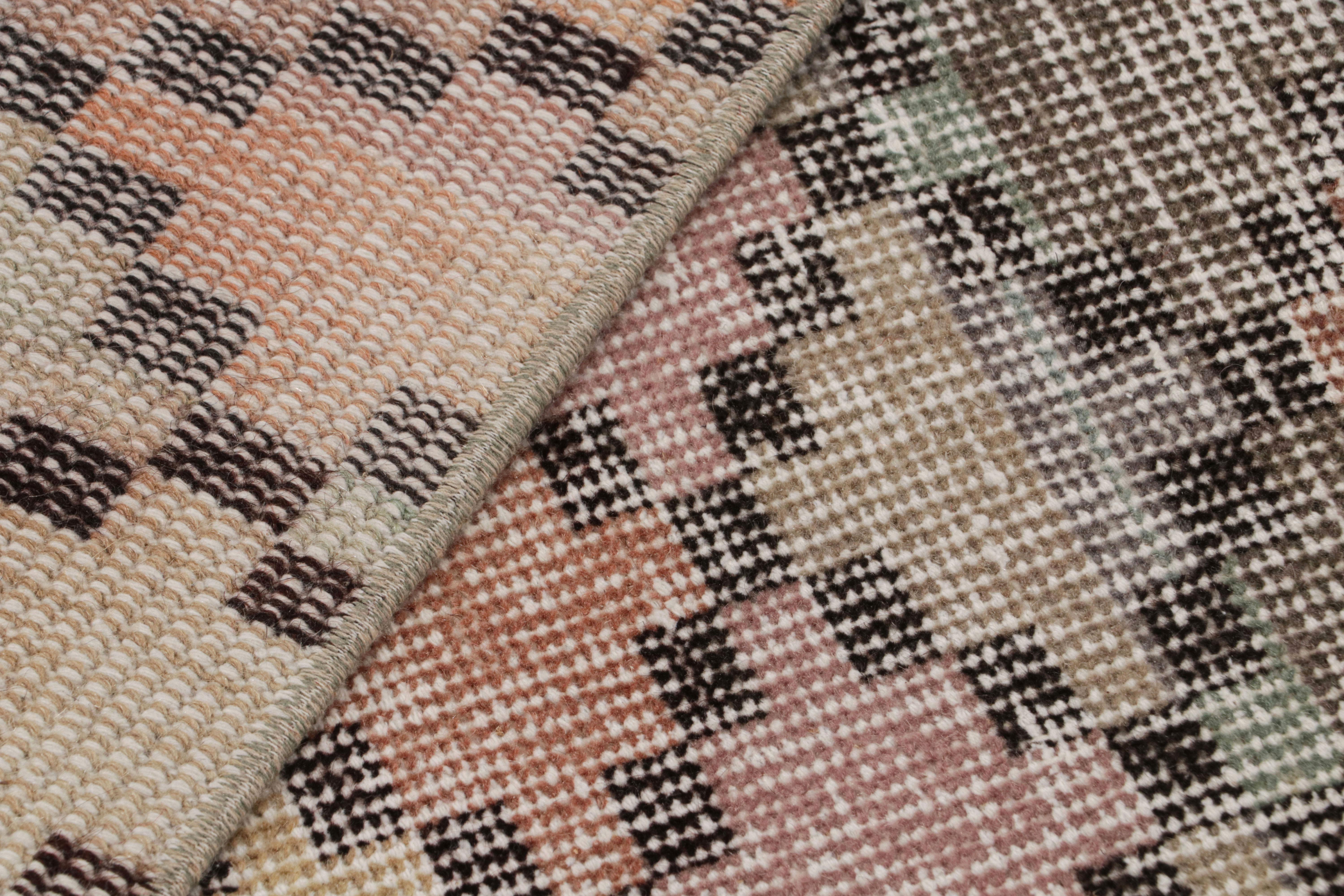 Wool Vintage Zeki Müren Rug with Polychromatic Geometric Patterns, from Rug & Kilim For Sale