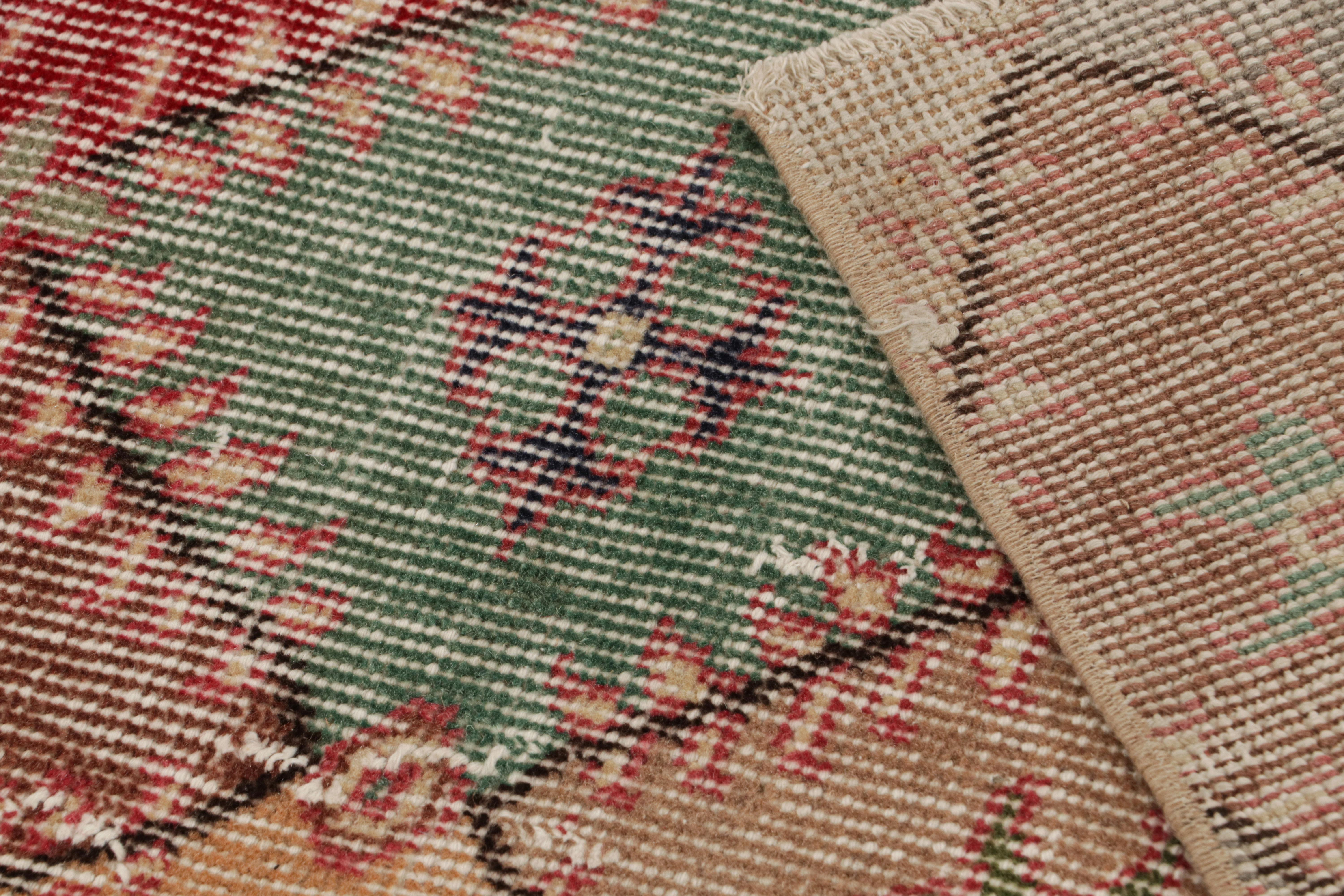 Wool Vintage Zeki Müren Rug with Polychromatic Geometric Patterns, from Rug & Kilim For Sale