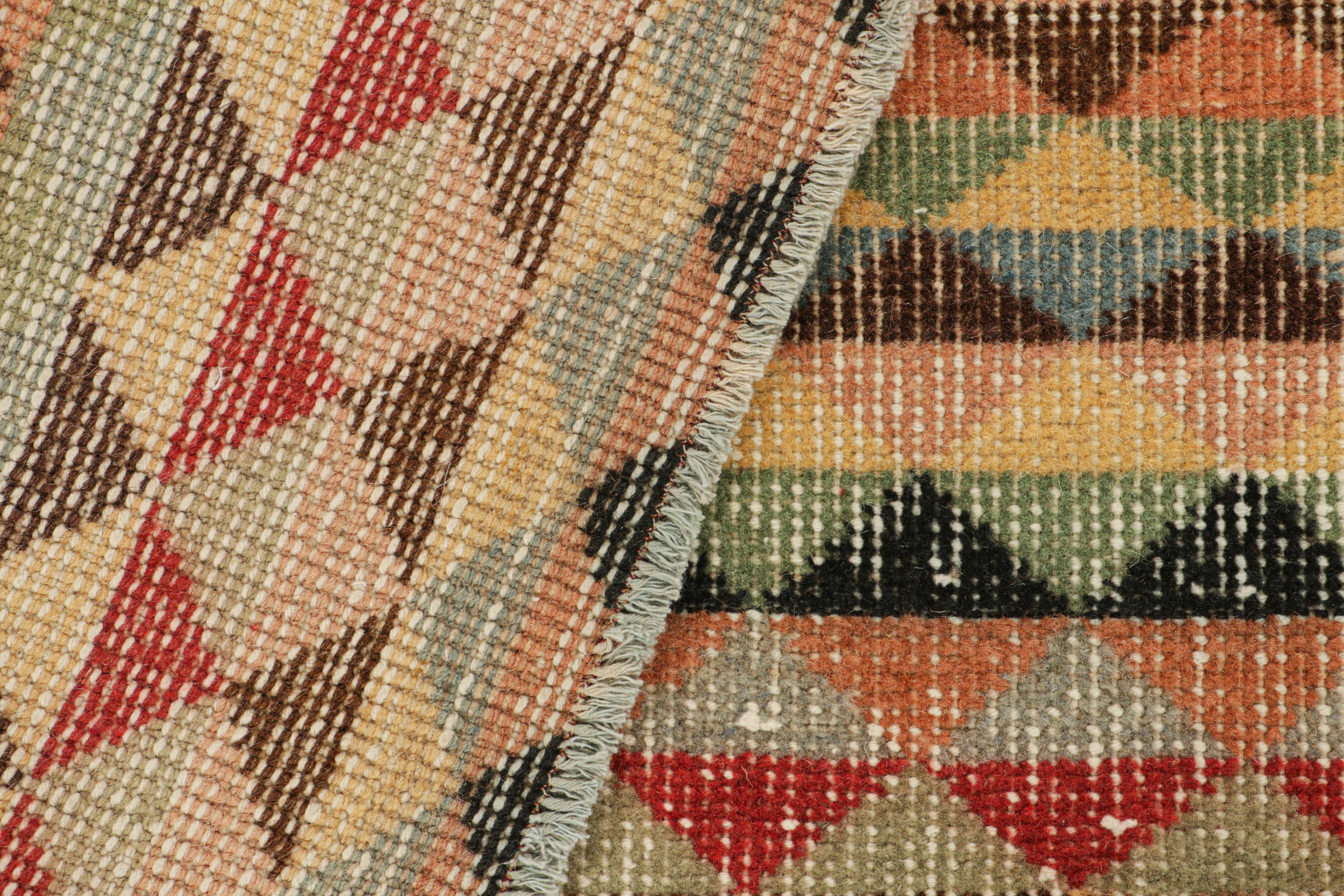 Wool Vintage Zeki Müren Rug with Polychromatic Geometric Patterns from Rug & Kilim For Sale