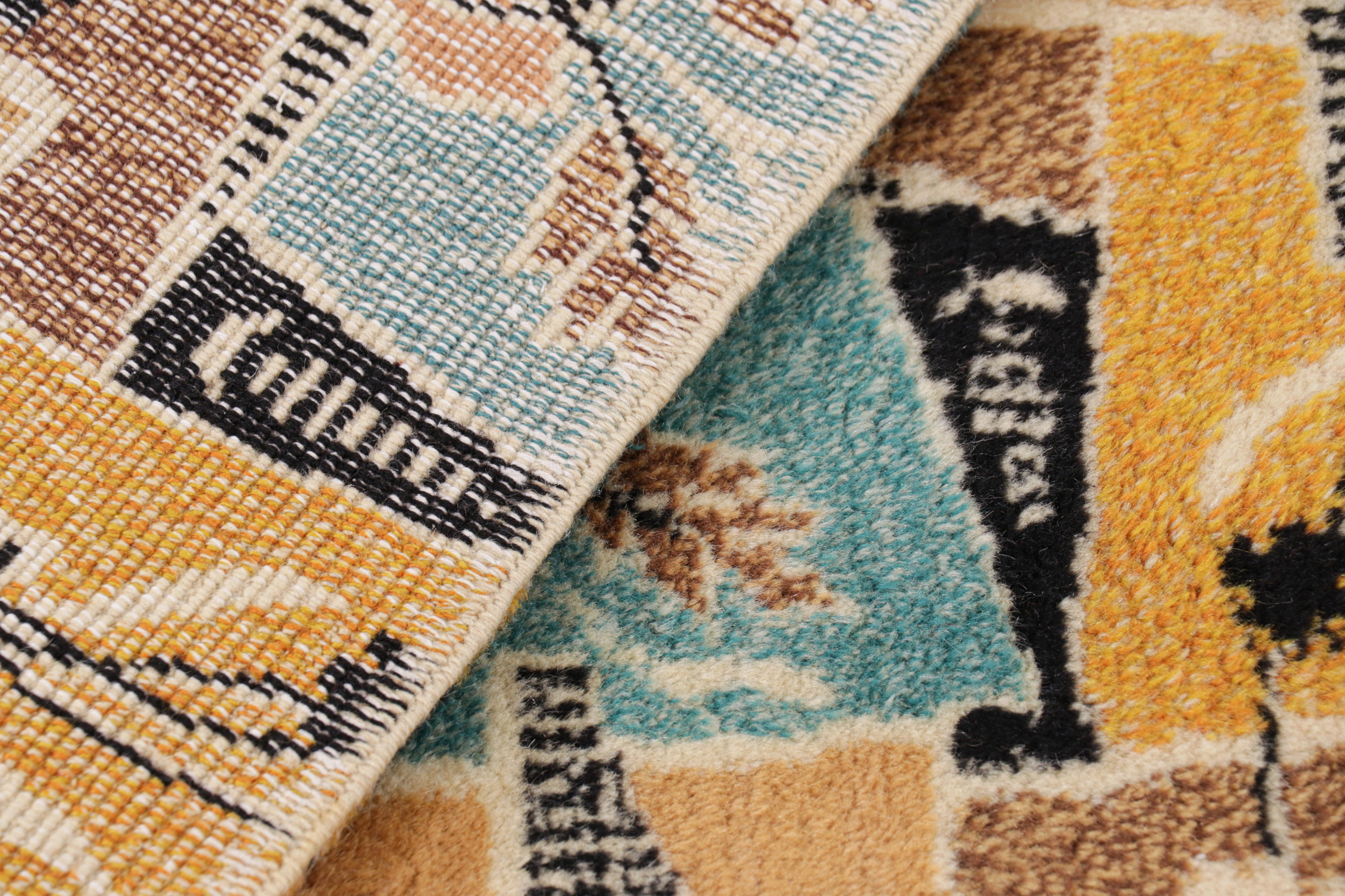 Vintage Zeki Müren Teppich mit polychromen geometrischen Mustern, von Rug & Kilim im Angebot 1
