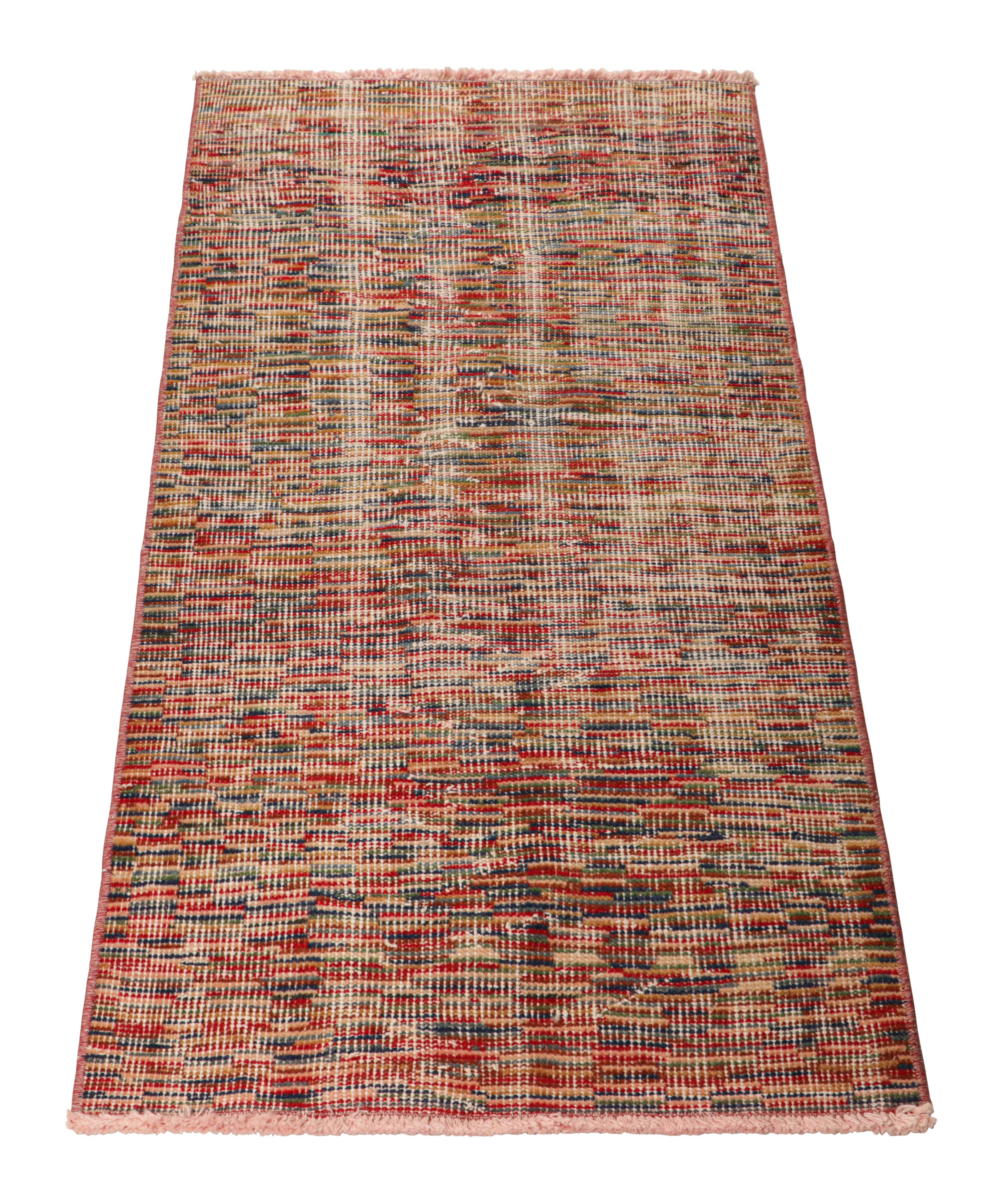 Vintage Zeki Müren Teppich mit polychromen geometrischen Streifen, von Rug & Kilim (Mitte des 20. Jahrhunderts) im Angebot