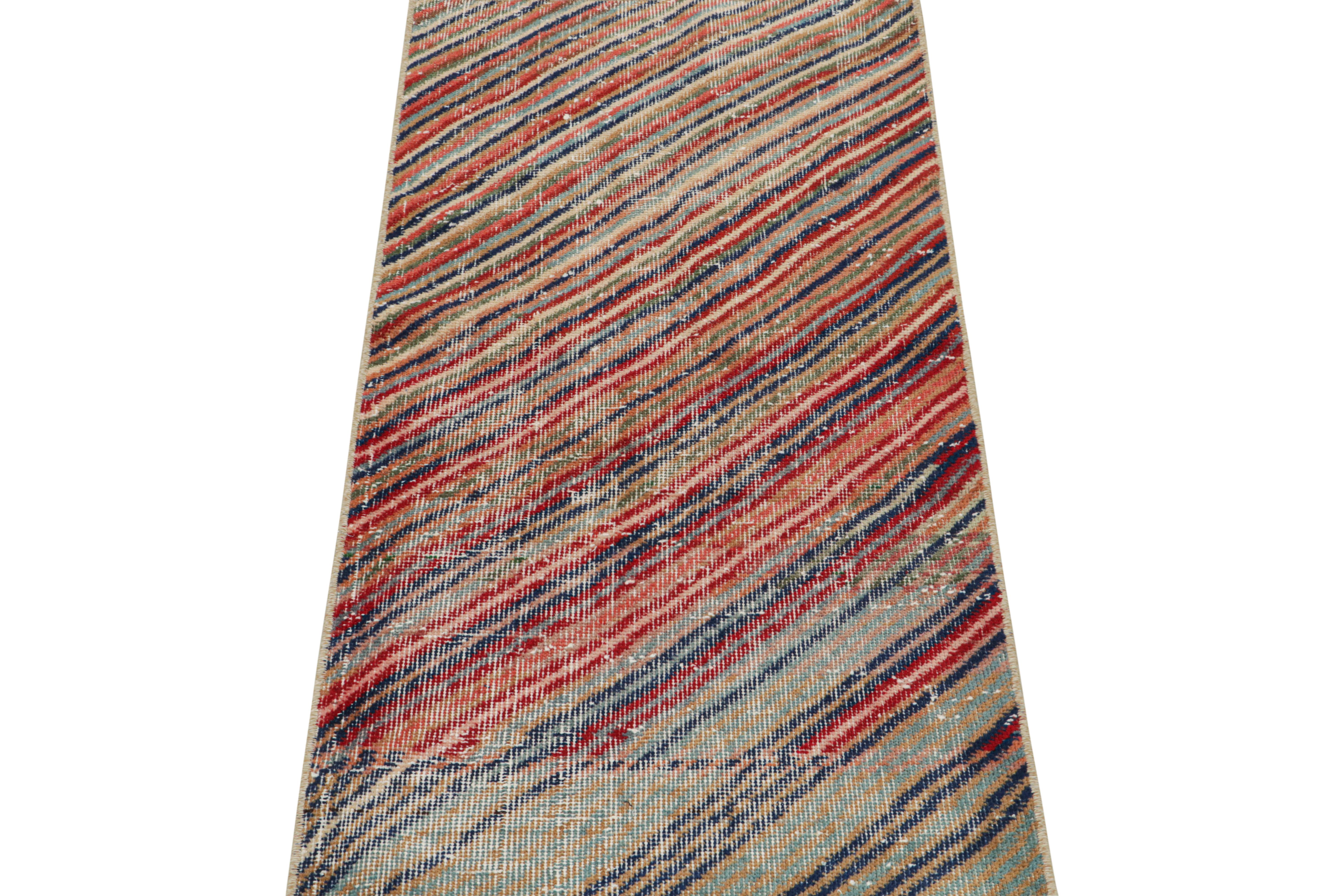 This vintage 2x5 rug is a new addition to Rug & Kilim’s midcentury Pasha Collection. This line is a commemoration, with rare curations we believe to hail from multidisciplinary Turkish designer Zeki Müren. 

Further on the Design:

This piece