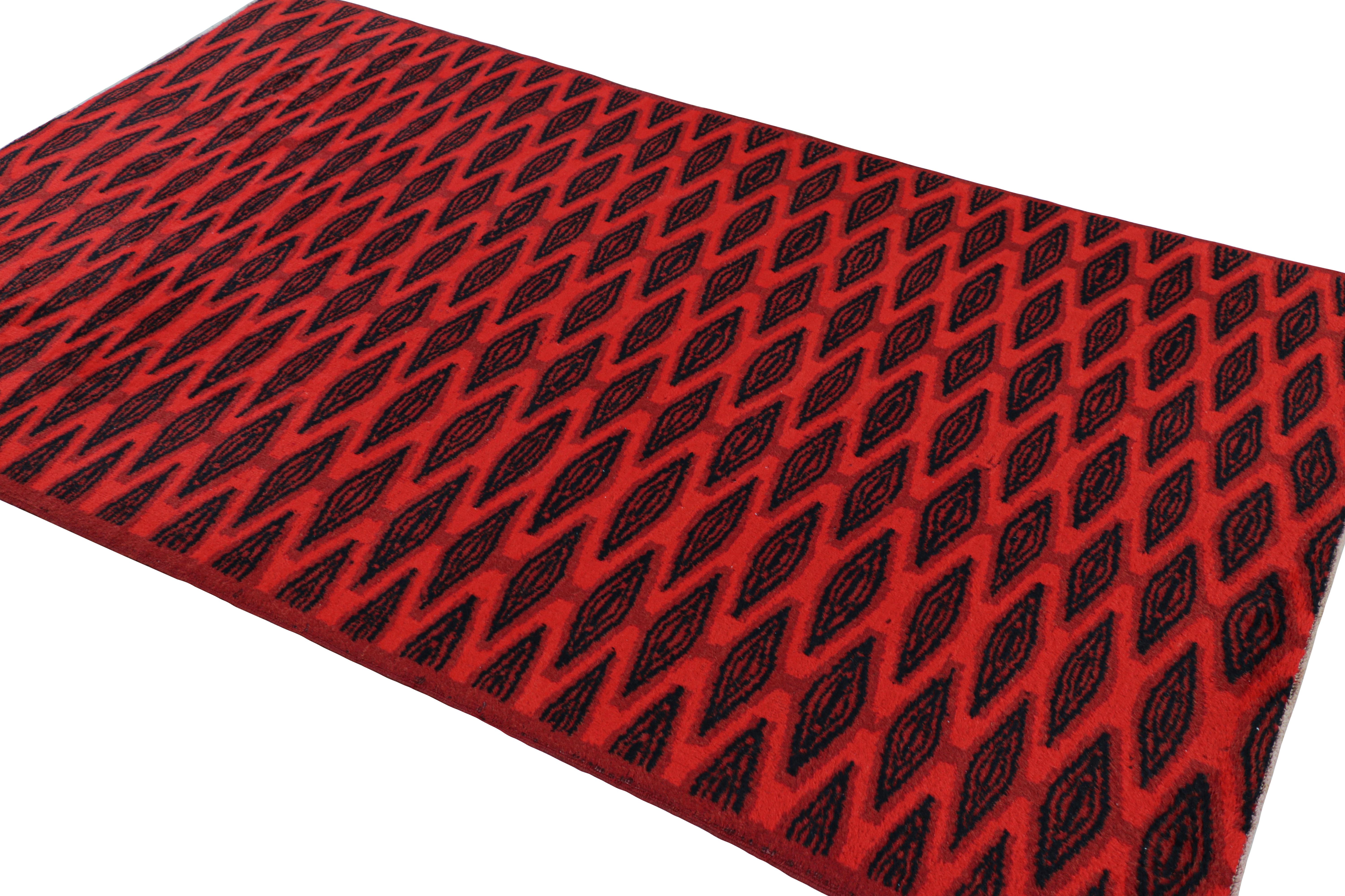 Vintage Zeki Müren Rug with Red and Black Geometric Patterns from Rug & Kilim In Good Condition For Sale In Long Island City, NY