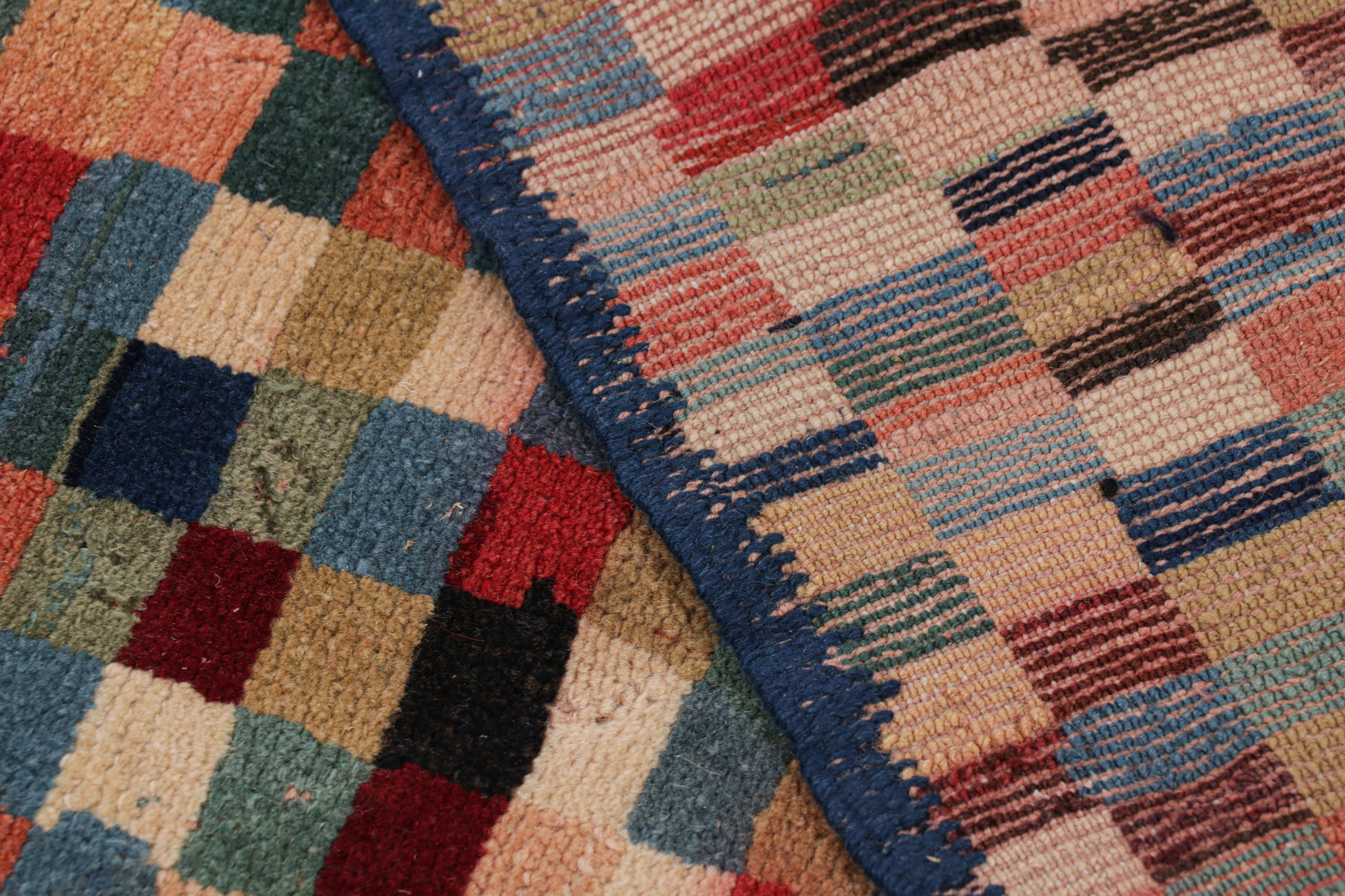 Wool Vintage Zeki Müren Rug with Polychromatic Geometric Pattern from Rug & Kilim For Sale