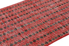 Vintage Zeki Müren Rug with Red and Black Geometric Patterns  Rug & Kilim