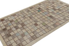 Vintage Zeki Müren Rug with Square Geometric Patterns, from Rug & Kilim