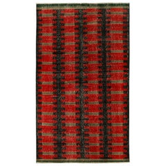 Vintage Zeki Müren Teppiche mit rotem und schwarzem geometrischem Muster, von Rug & Kilim