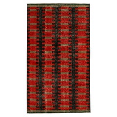 Tappeti vintage Zeki Müren con motivo geometrico rosso e nero, di Rug
Kilim