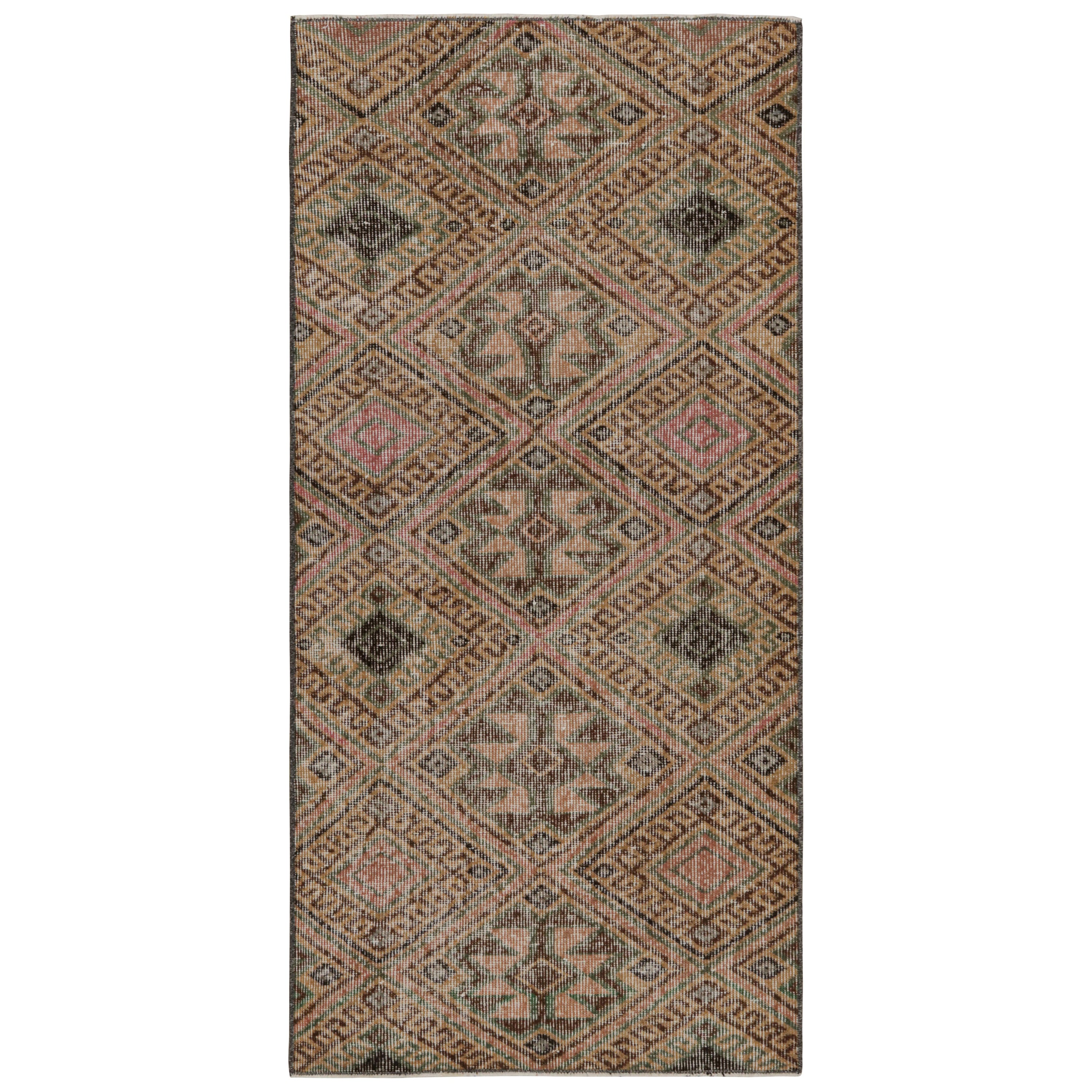 Vintage Zeki Müren Runner All-Over Tribal Geometric patterns, from Rug & Kilim For Sale