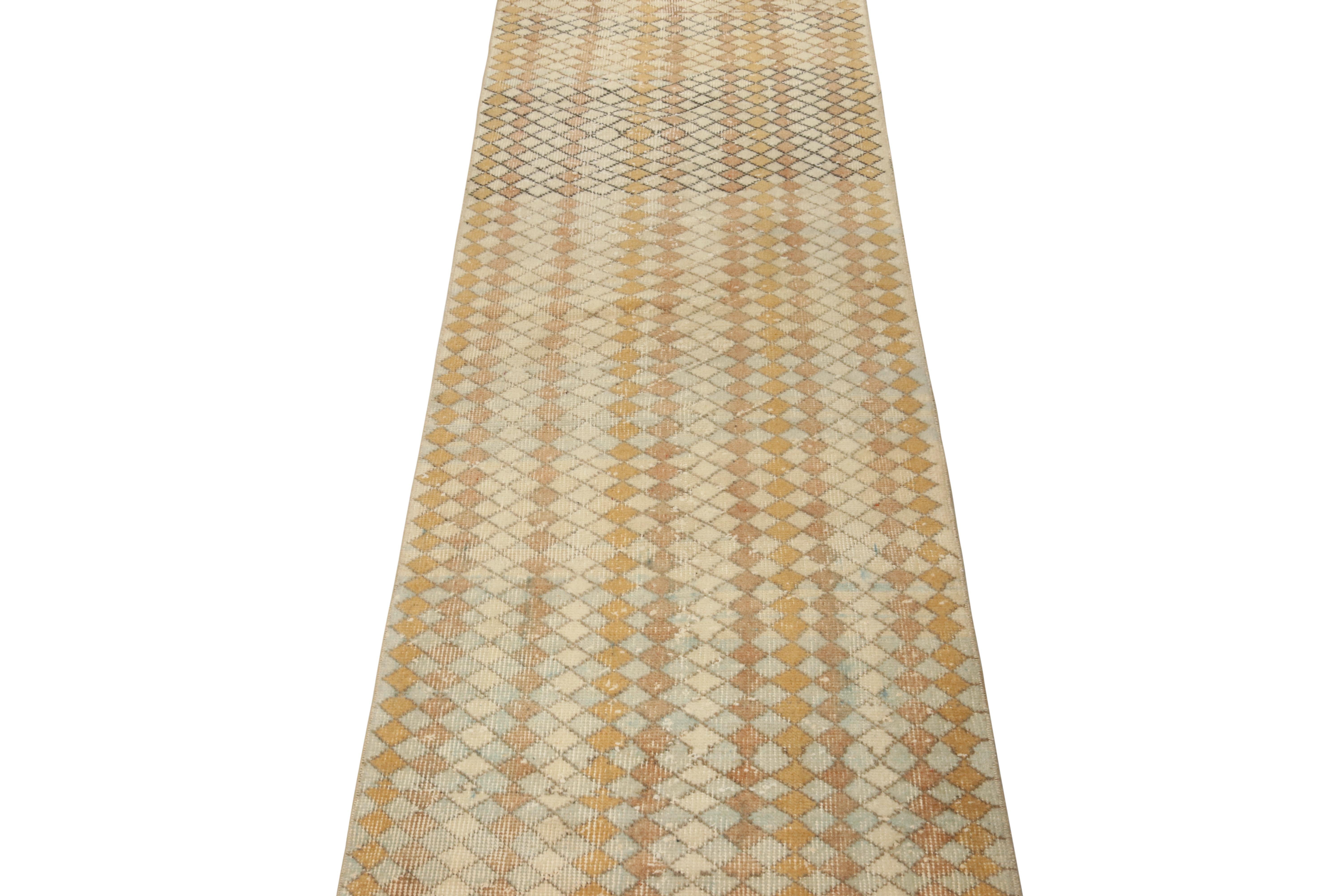 This vintage 2x6 runner is a new addition to Rug & Kilim’s commemorative Mid-Century Pasha Collection. This line is a commemoration of rare curations we believe to hail from multidisciplinary Turkish designer Zeki Müren.

Further on the