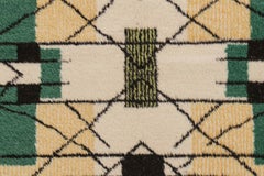 Vintage Zeki Müren Runner in Beige, Gold & Green Patterns by Rug & Kilim