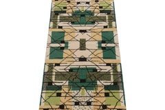Vintage Zeki Müren Runner in Beige, Gold & Green Patterns by Rug & Kilim