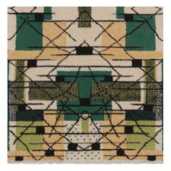 Vintage Zeki Müren Runner in Beige, Gold & Green Patterns by Rug & Kilim
