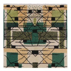 Vintage Zeki Müren Runner in Beige, Gold & Green Patterns by Rug & Kilim