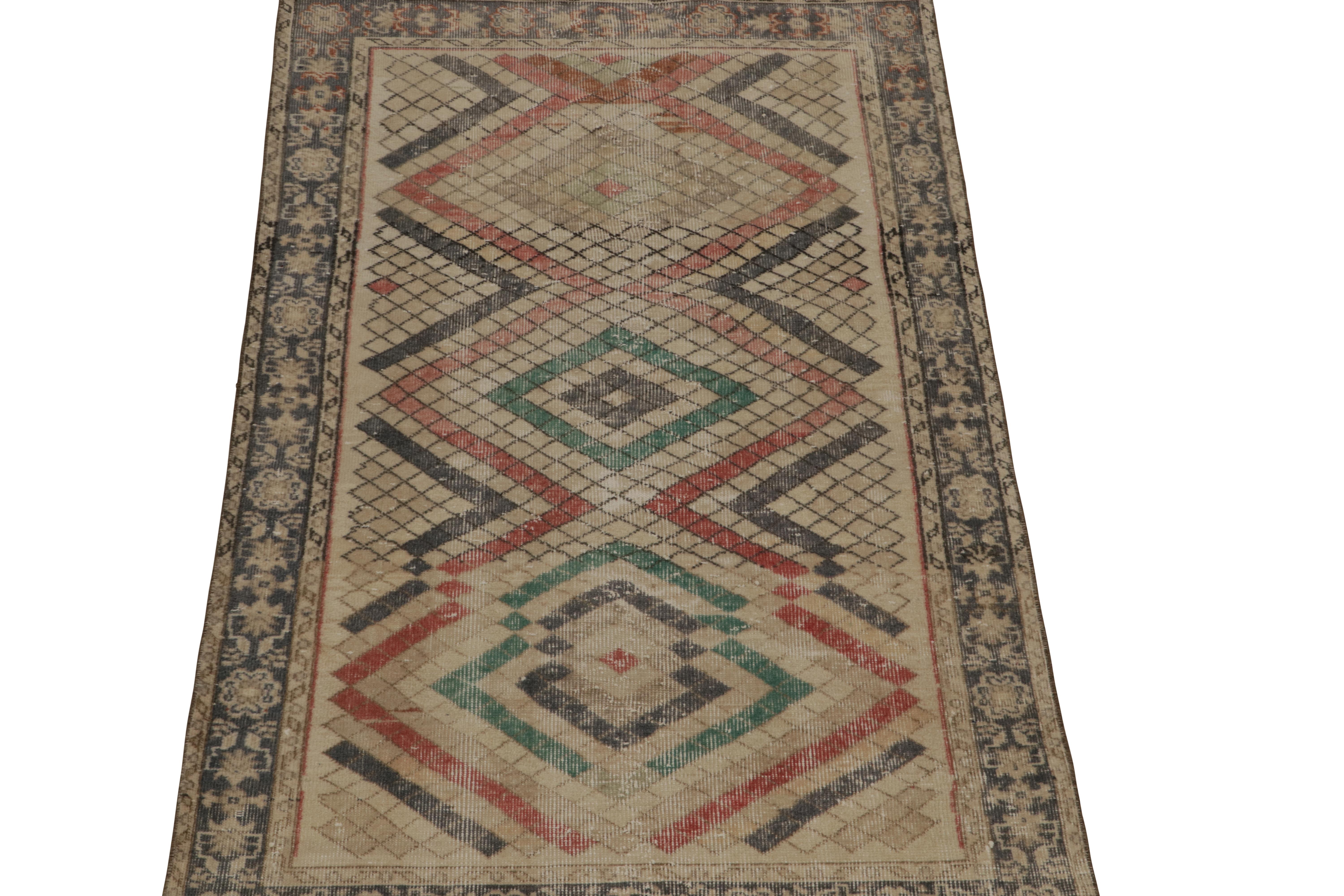This vintage 3x6 runner is a new addition to Rug & Kilim’s commemorative Mid-Century Pasha Collection. This line is a commemoration of rare curations we believe to hail from multidisciplinary Turkish designer Zeki Müren.

Further on the