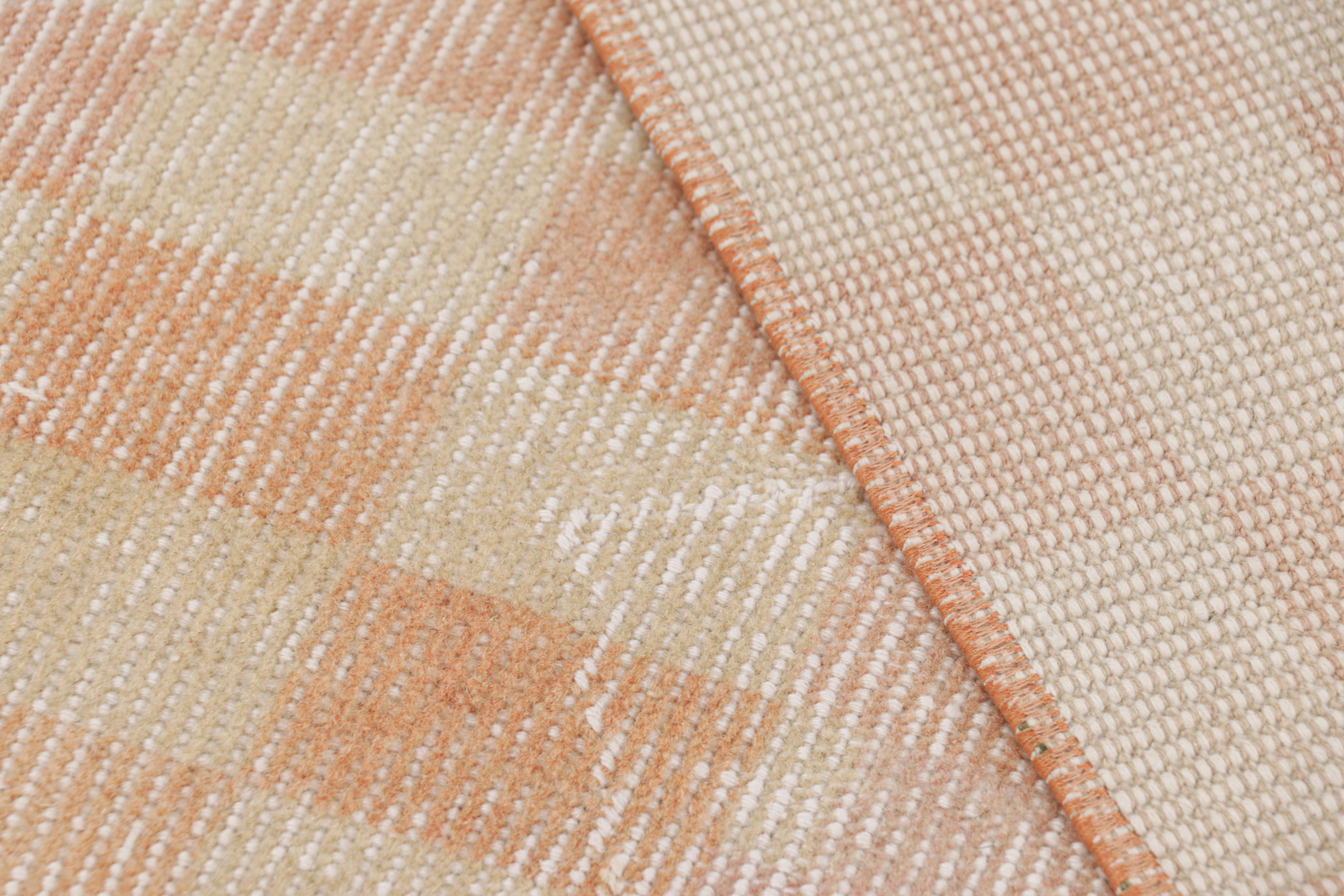 Tapis de course vintage Zeki Müren à motifs cubistes beige et rose, de Rug & Kilim en vente 1