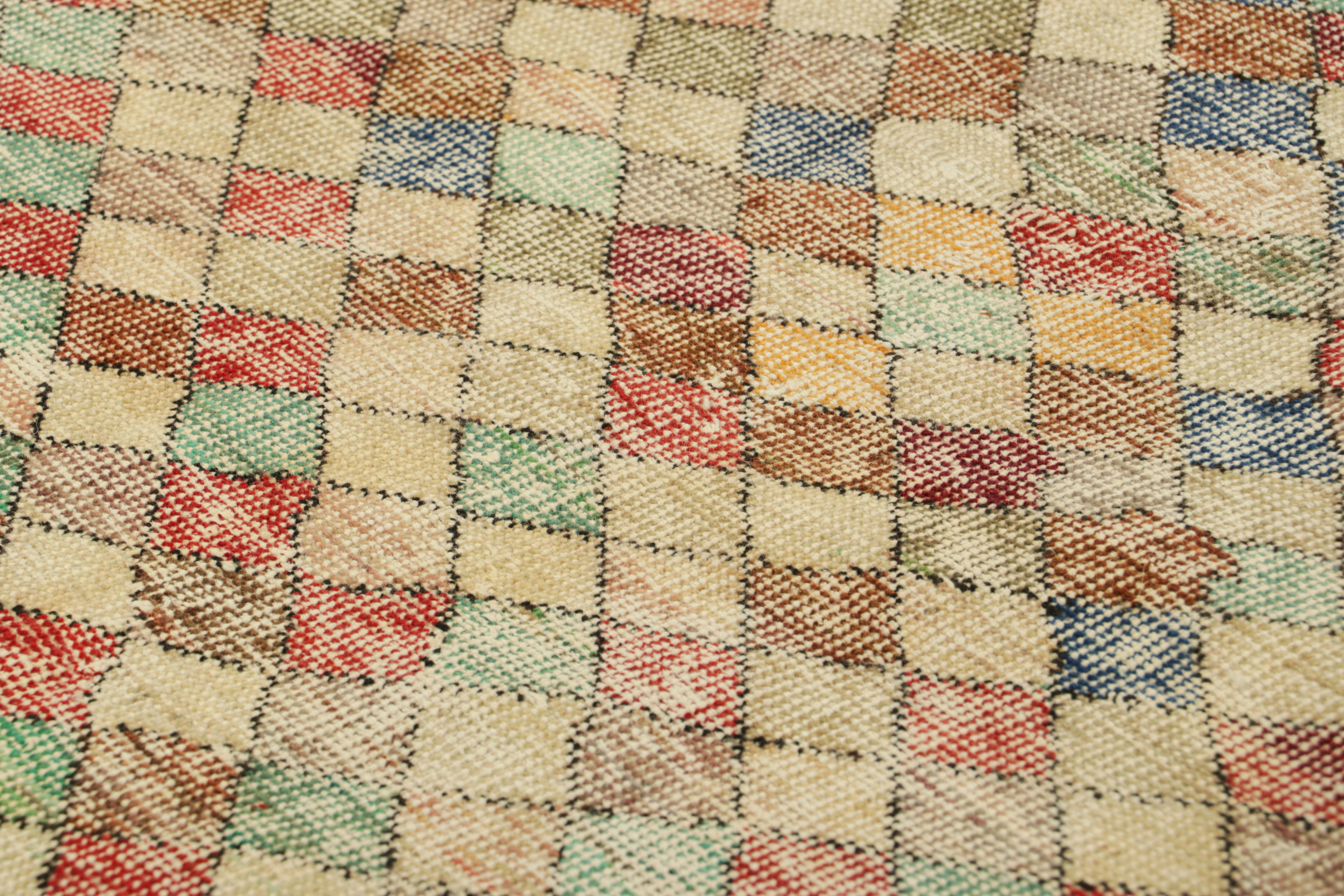 Dieser 3 x 6 große Vintage-Läufer aus handgeknüpfter Wolle wurde um 1960-1970 in der Türkei hergestellt und ist eine aufregende neue Ergänzung der Mid-Century Pasha Collection'S von Rug & Kilim - einer Reihe unserer Klassiker, die den Werken des