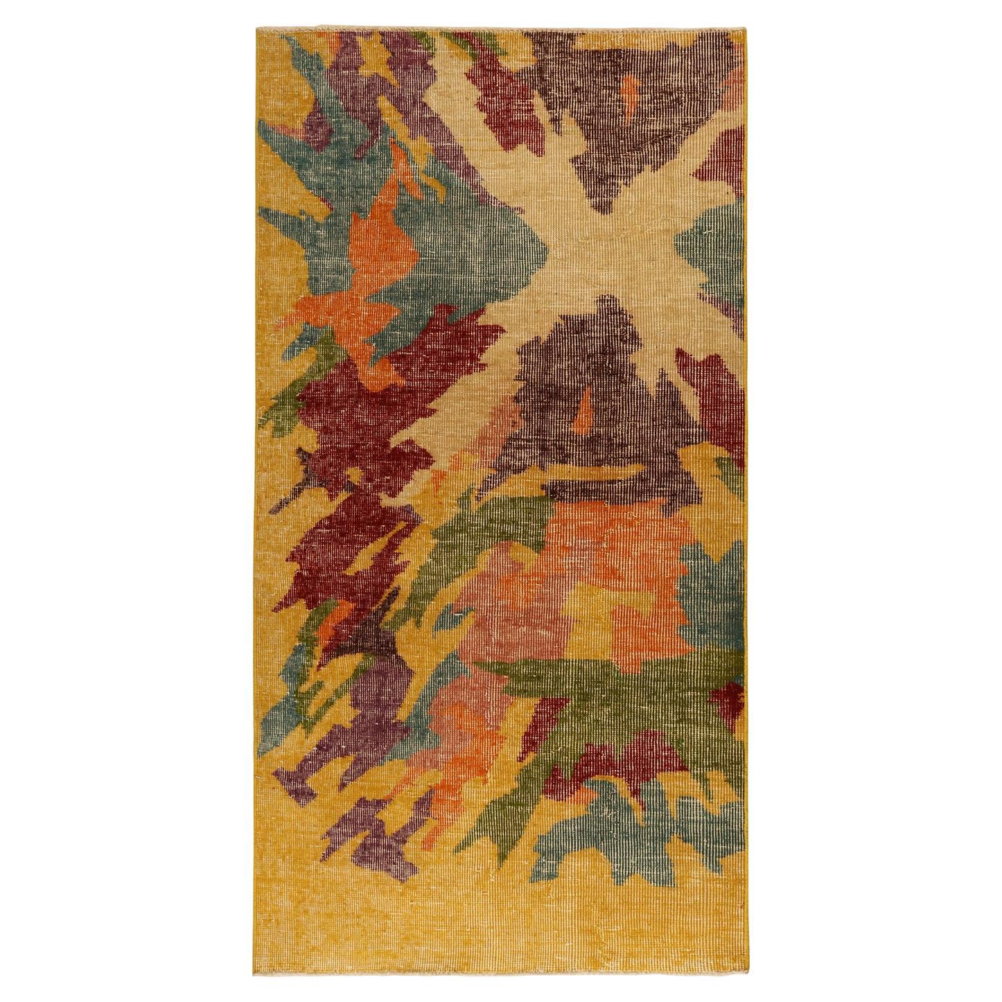 Vintage Zeki Muren runner in Polychromatic Abstract Pattern, by Rug & Kilim For Sale