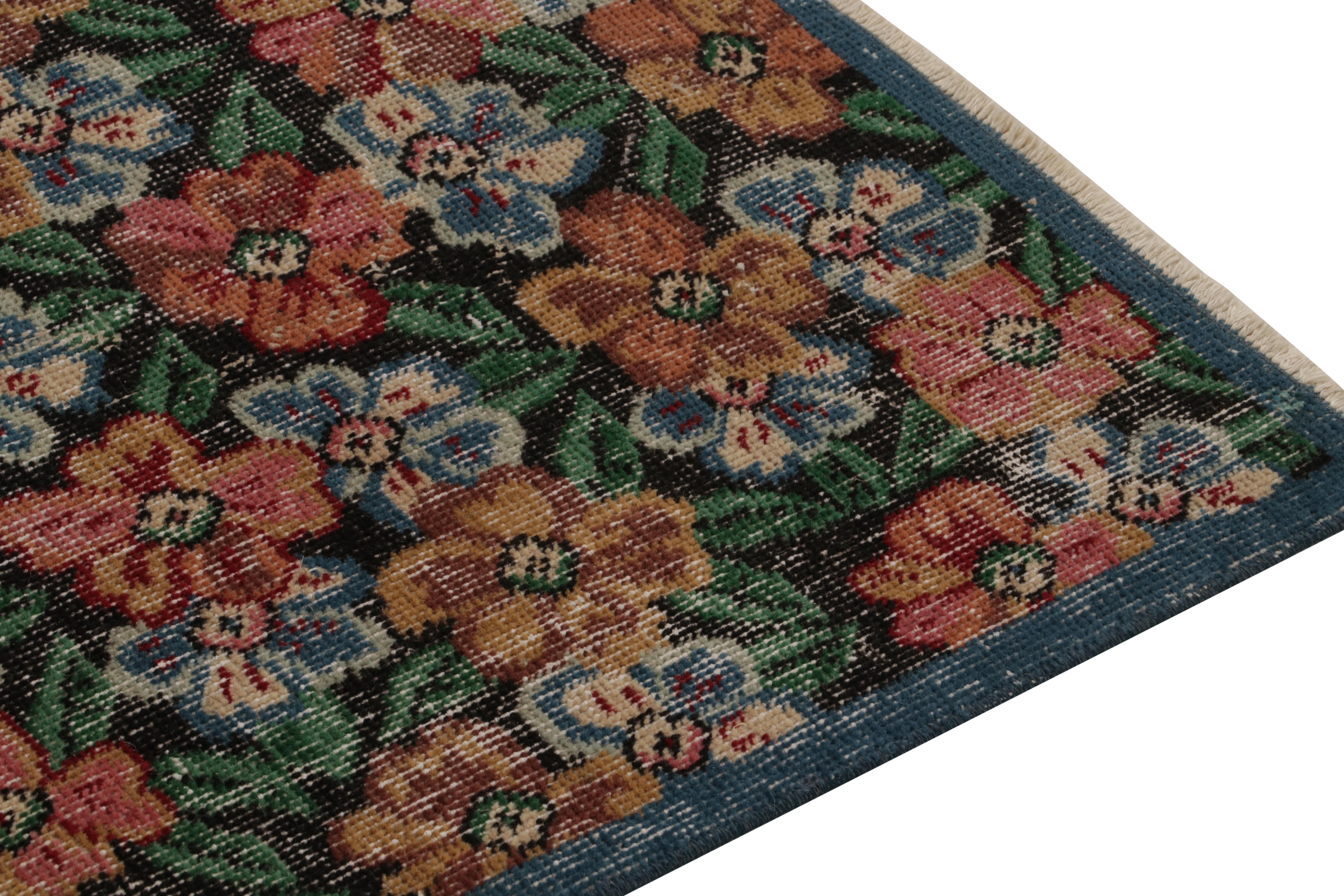 Vintage Zeki Müren Runner in Polychromatic Floral Pattern, by Rug & Kilim In Good Condition For Sale In Long Island City, NY