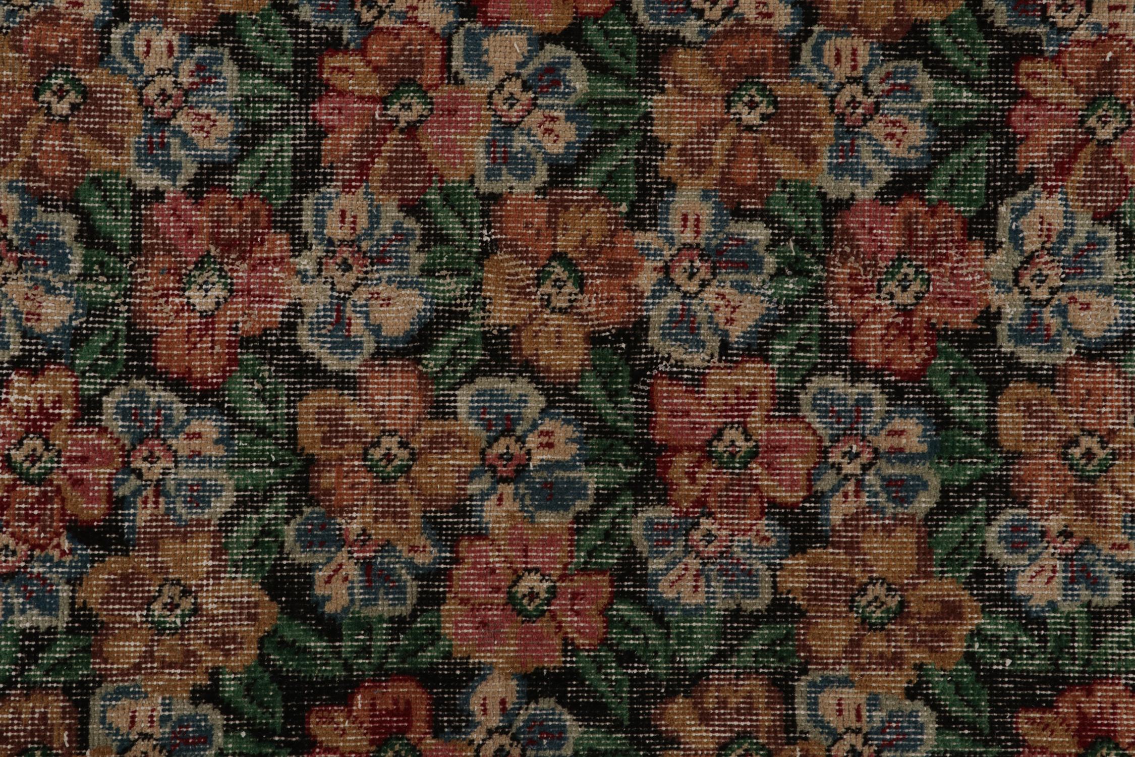 Mid-20th Century Vintage Zeki Müren Runner in Polychromatic Floral Pattern, by Rug & Kilim For Sale