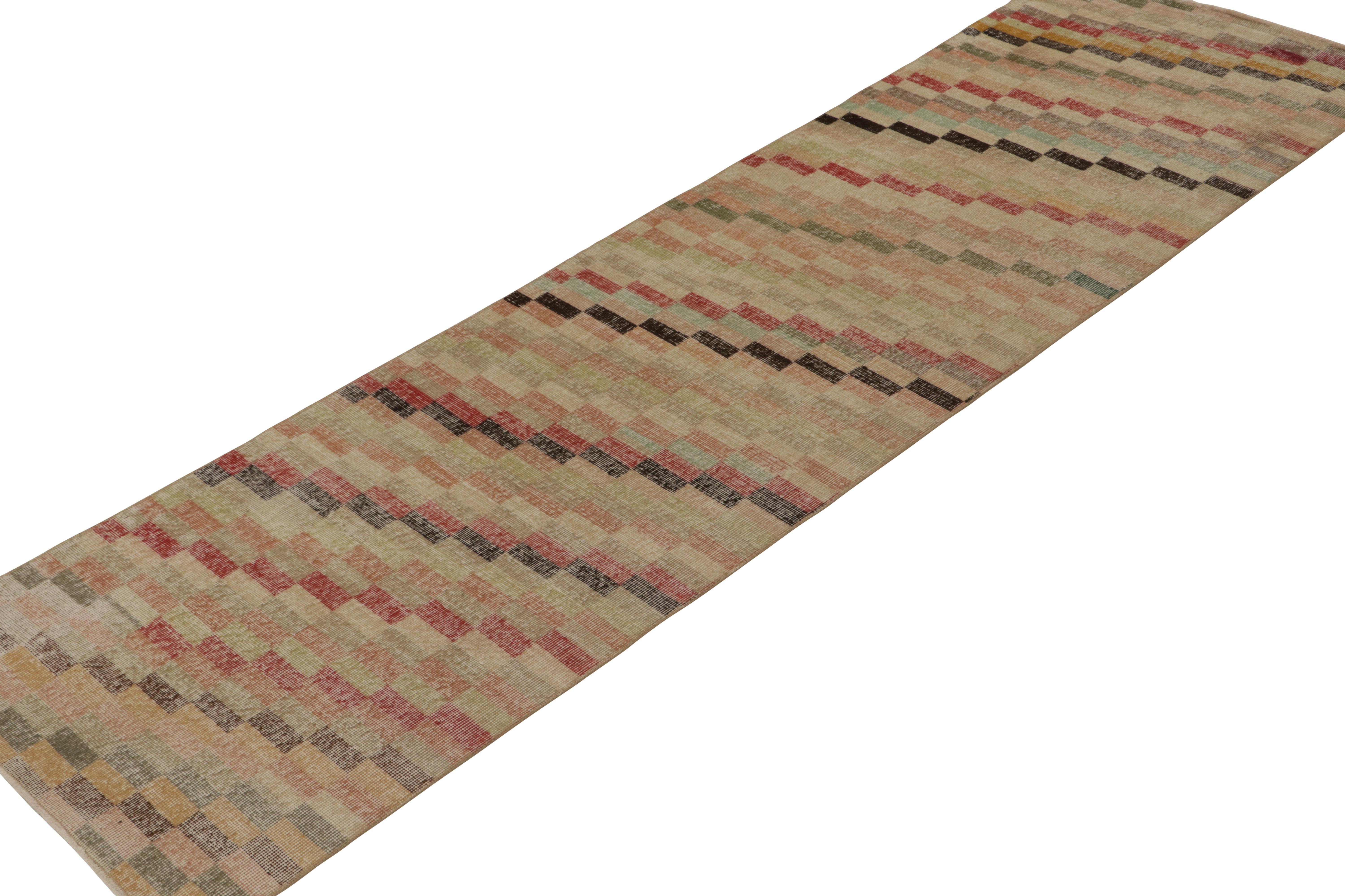 This vintage 3x10 runner is a new addition to Rug & Kilim’s commemorative Mid-Century Pasha Collection. This line is a commemoration of rare curations we believe to hail from mid-century Turkish designer Zeki Müren.

Further on the Design:

This