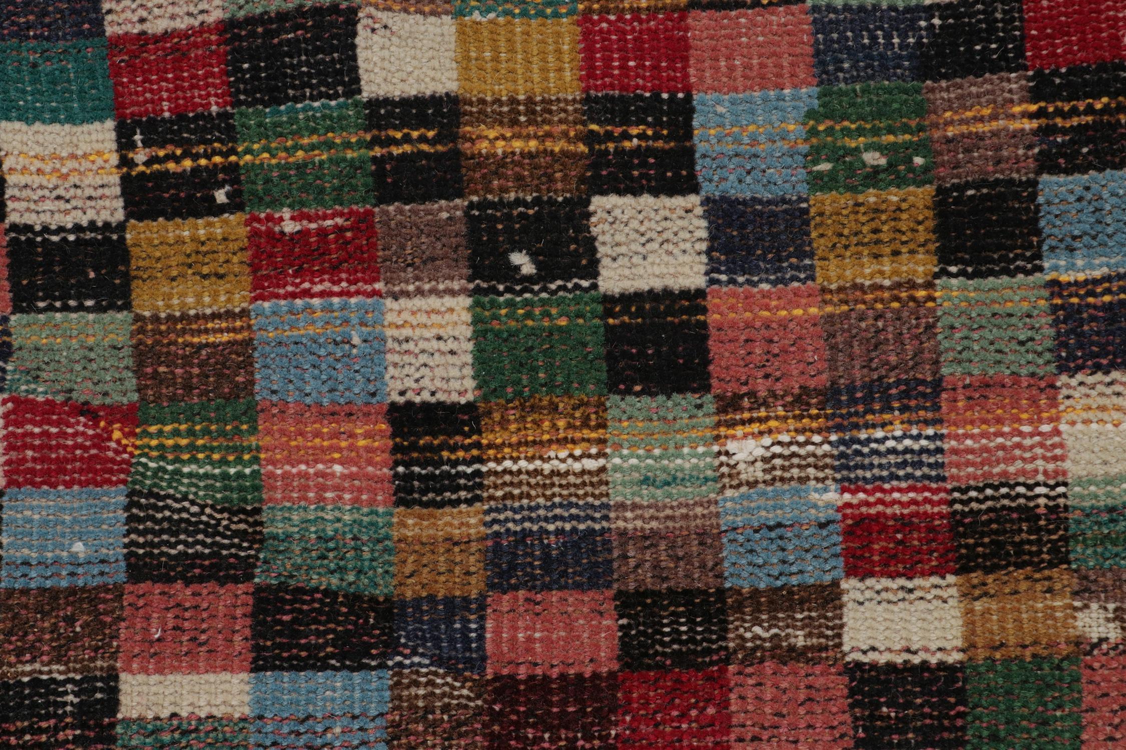 Vintage Zeki Muren Runner in Polychromatic Geometric Pattern, by Rug & Kilim In Good Condition For Sale In Long Island City, NY