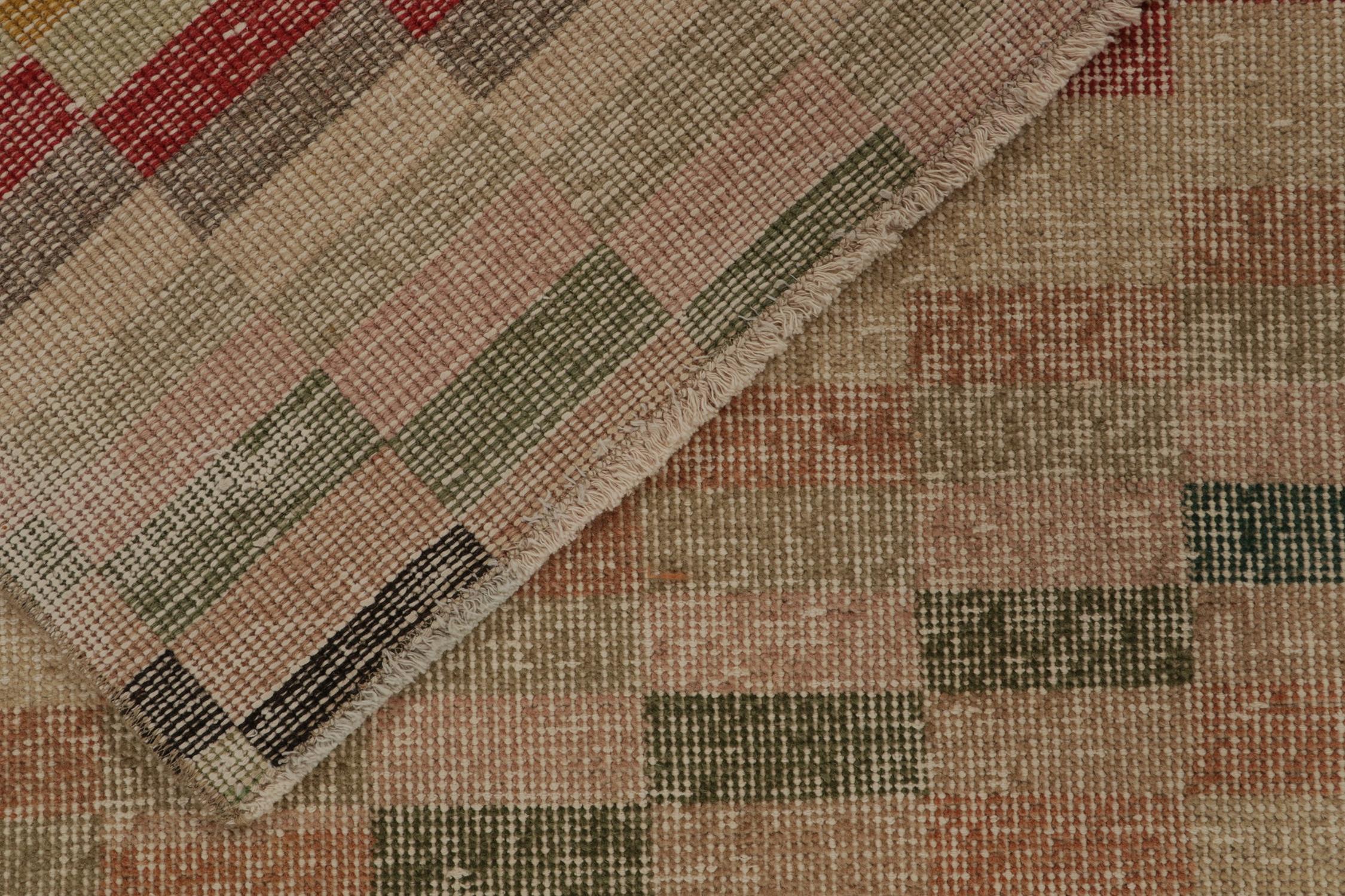 Wool Vintage Zeki Muren runner in Polychromatic Geometric Pattern, by Rug & Kilim For Sale