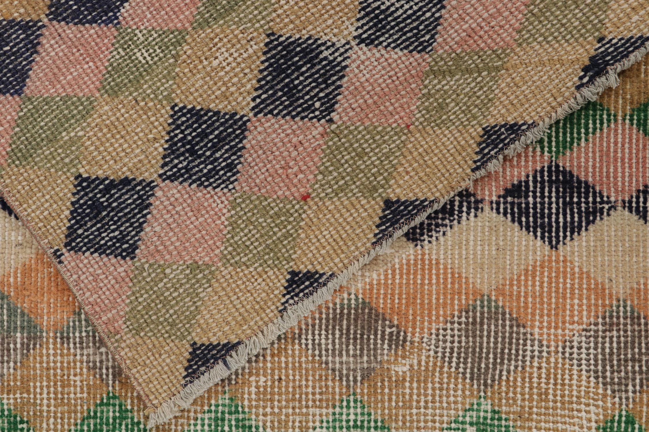 Wool Vintage Zeki Muren Runner in Polychromatic Geometric Pattern, by Rug & Kilim