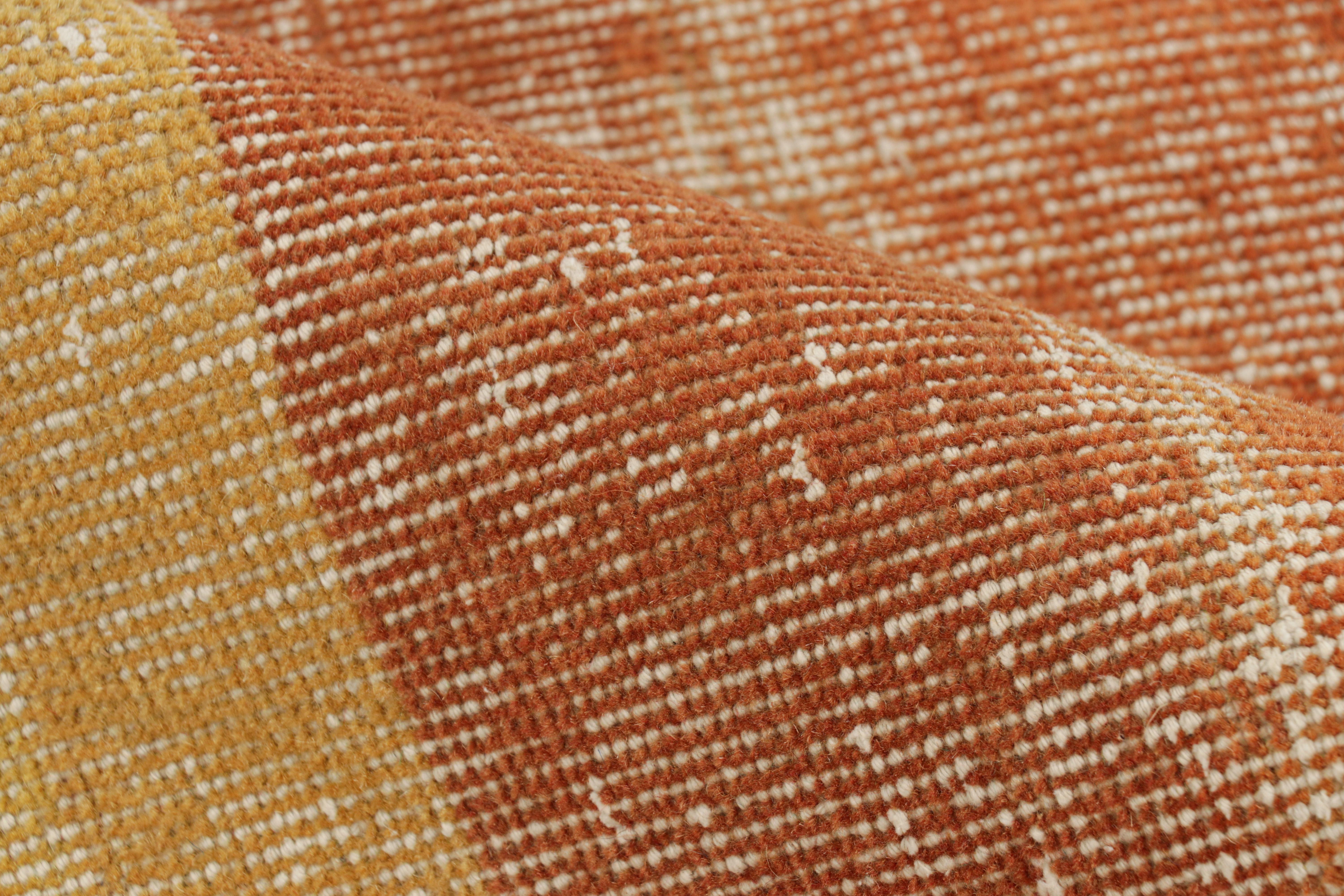 Traves de Mesa Vintage Zeki Müren de Rayas Geométricas Policromáticas, de Rug & Kilim Lana en venta