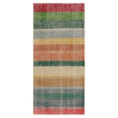 Vintage Zeki Müren Runner in Polychromatic Geometric Stripes, from Rug & Kilim
