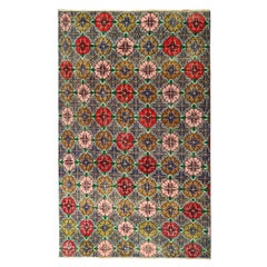 Traves de Mesa Vintage Zeki Muren con Diseño Policromático, de Rug & Kilim