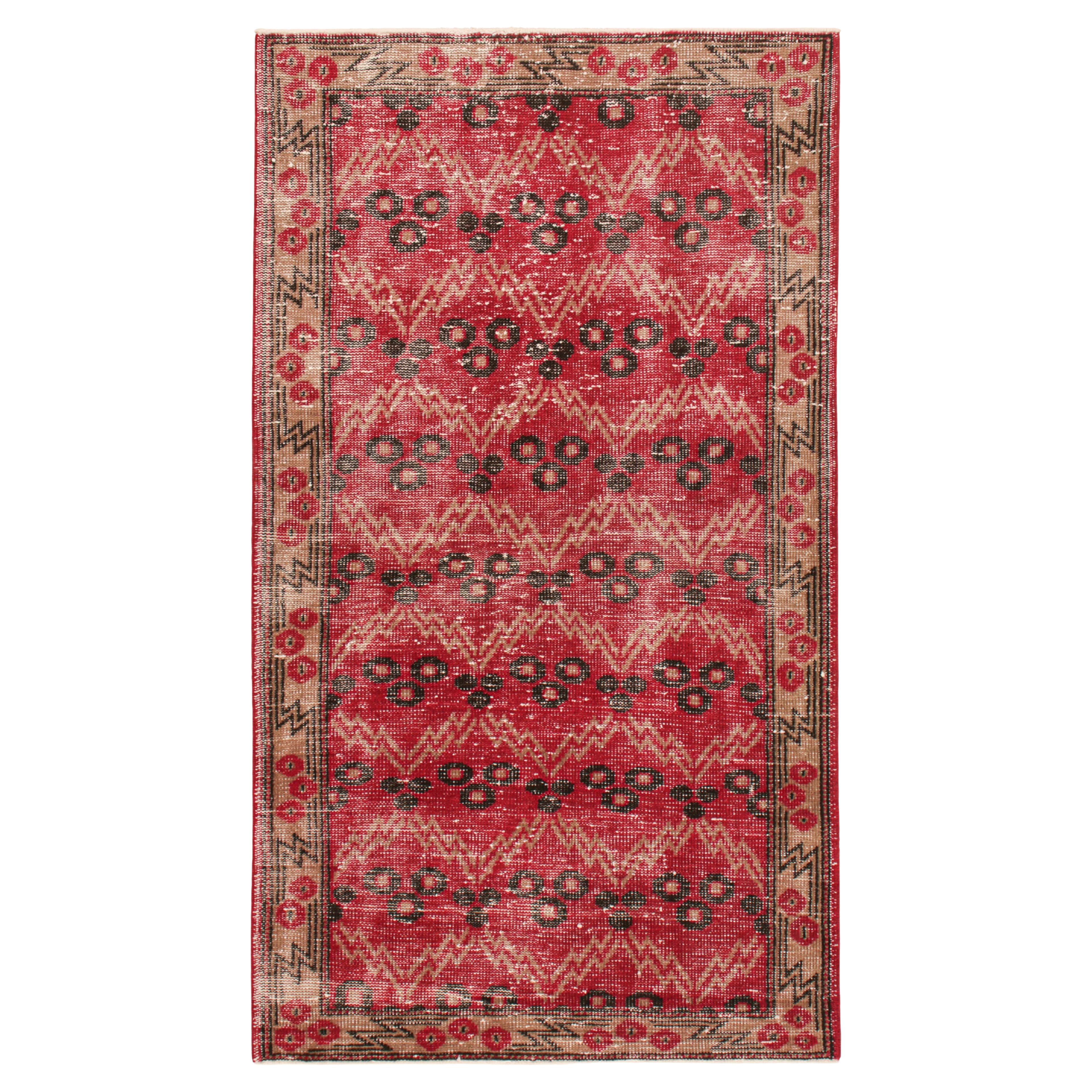 Vintage Zeki Müren Runner in Red with Geometric Patterns from Rug & Kilim