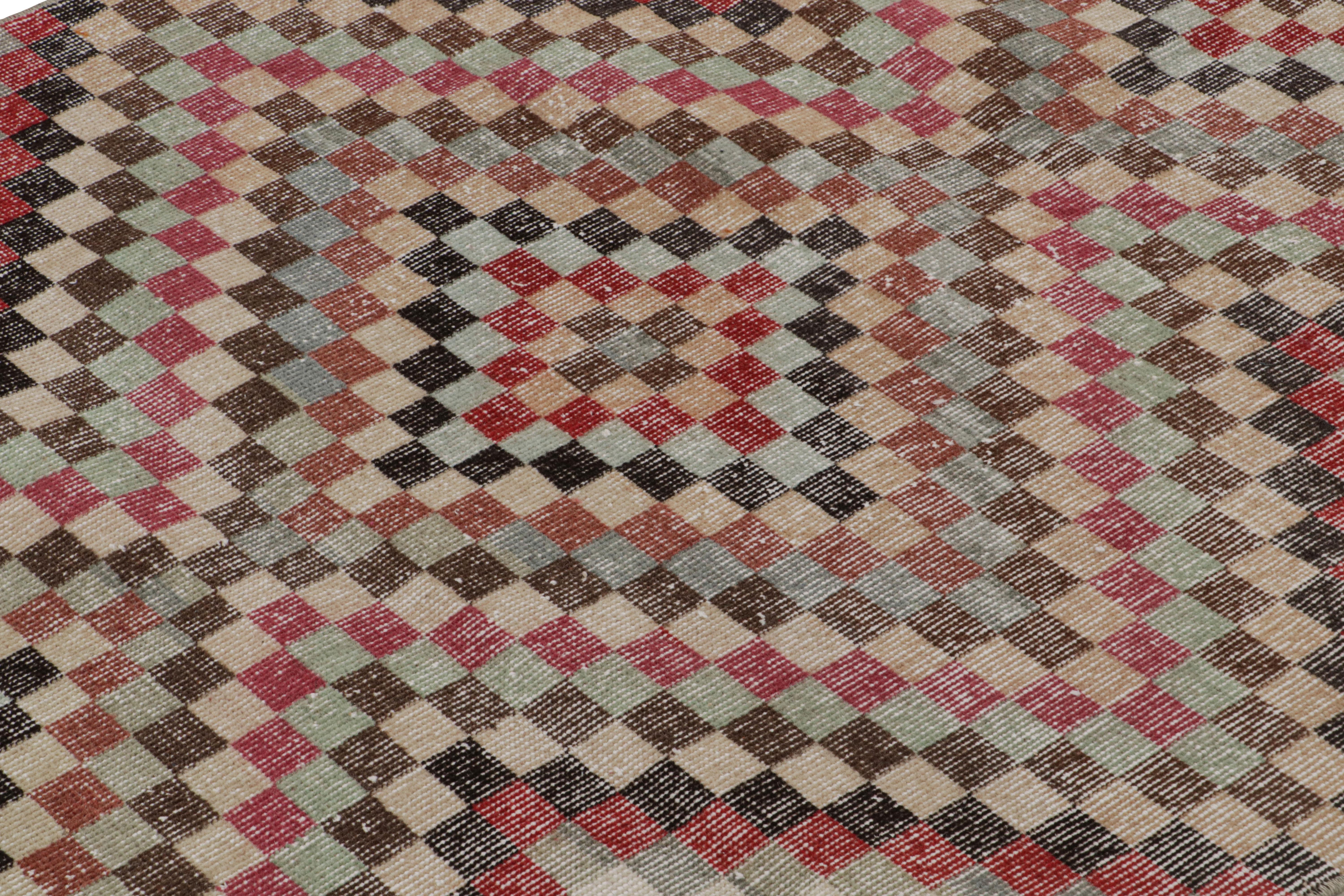 Vintage Zeki Müren Runner Rug in Polychrome Geometric Pattern, from Rug & Kilim In Good Condition For Sale In Long Island City, NY
