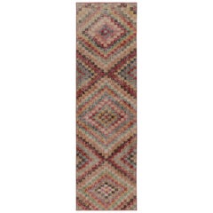 Vintage Zeki Müren Runner Rug in Polychrome Geometric Pattern, from Rug & Kilim