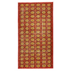 Vintage Zeki Müren Runner Rug in Red with Geometric Patterns, from Rug & Kilim