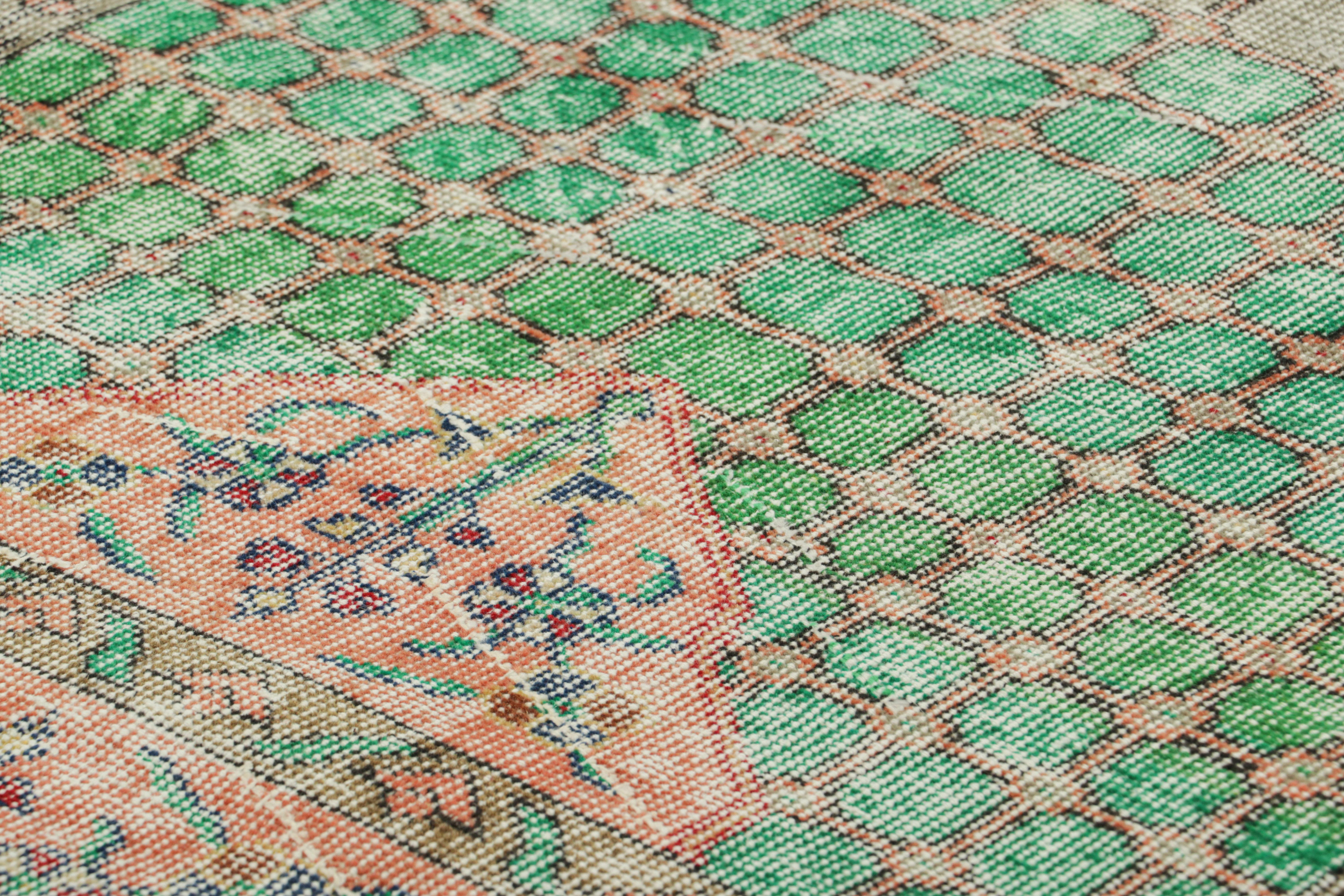 Dieser 3 x 6 große Vintage-Läufer aus handgeknüpfter Wolle wurde um 1960-1970 in der Türkei hergestellt und ist eine aufregende neue Ergänzung der Mid-Century Pasha Collection'S von Rug & Kilim - einer Reihe unserer Klassiker, die den Werken des