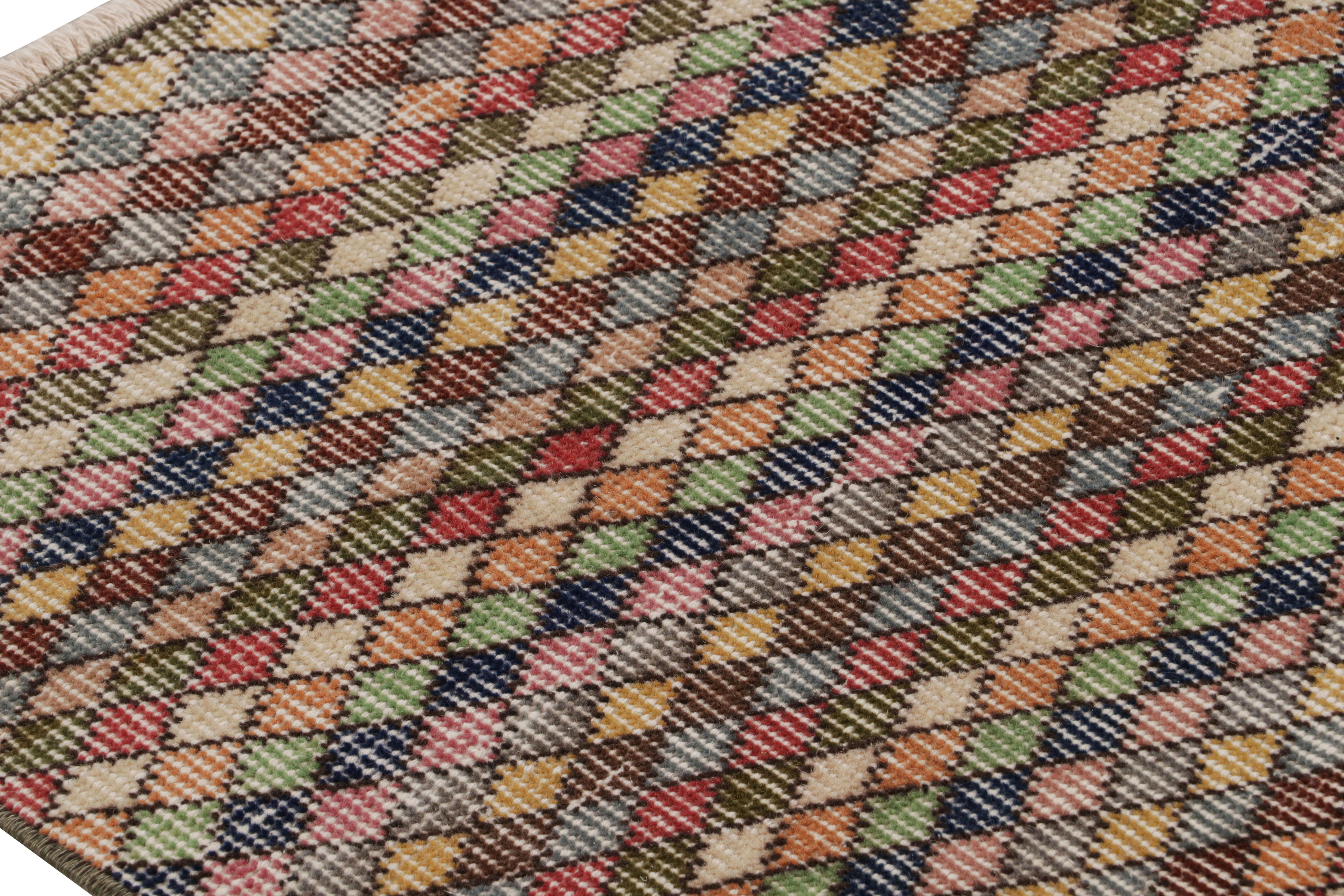Vintage Zeki Müren Runner Rug with Colorful Geometric Pattern, from Rug & Kilim In Good Condition For Sale In Long Island City, NY