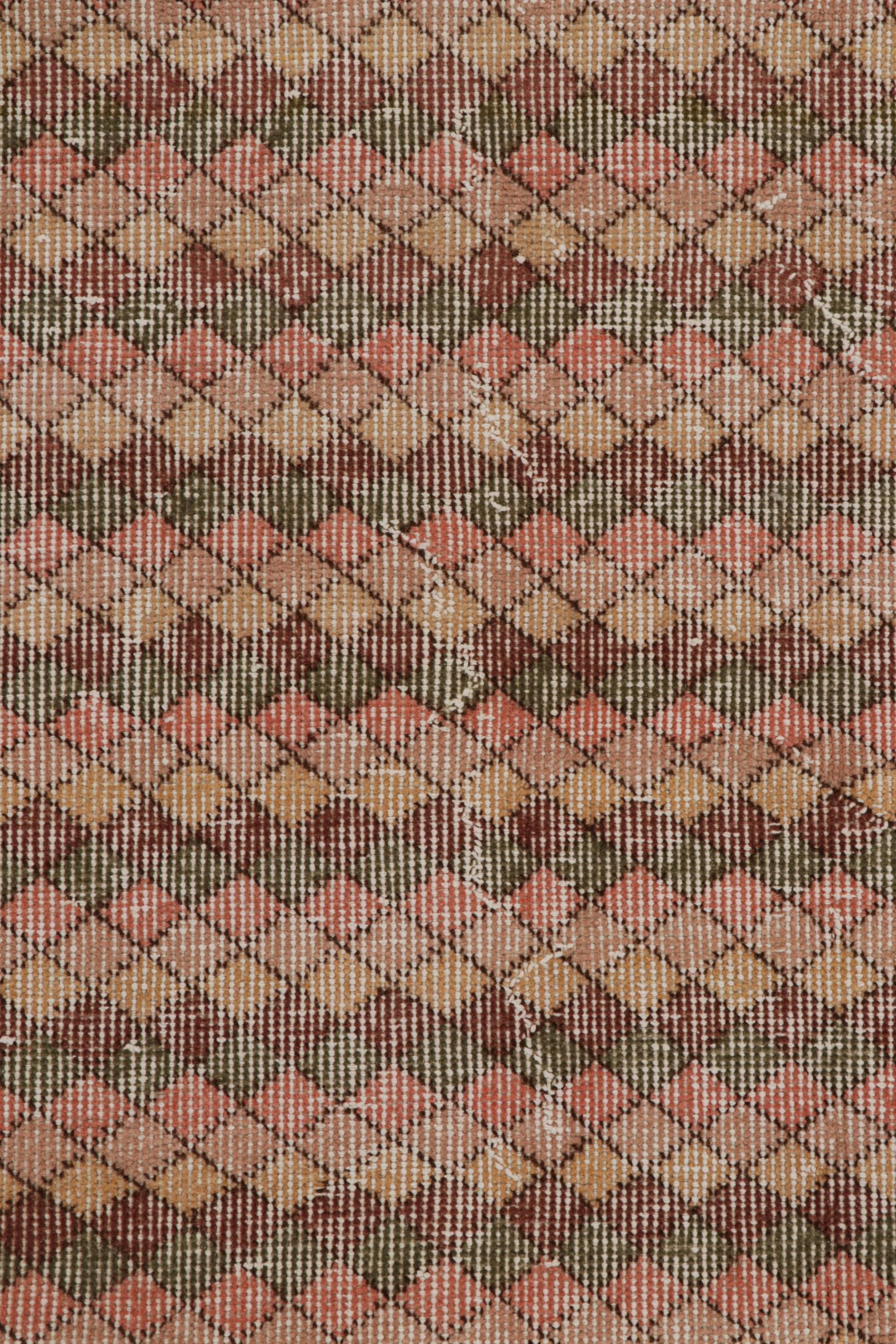 Mid-20th Century Vintage Zeki Müren Runner Rug with Colorful Geometric Patterns from Rug & Kilim 