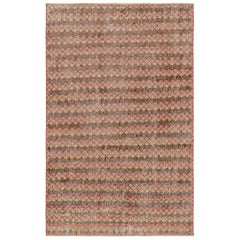 Vintage Zeki Müren Läufer Teppich mit bunten geometrischen Mustern von Rug & Kilim