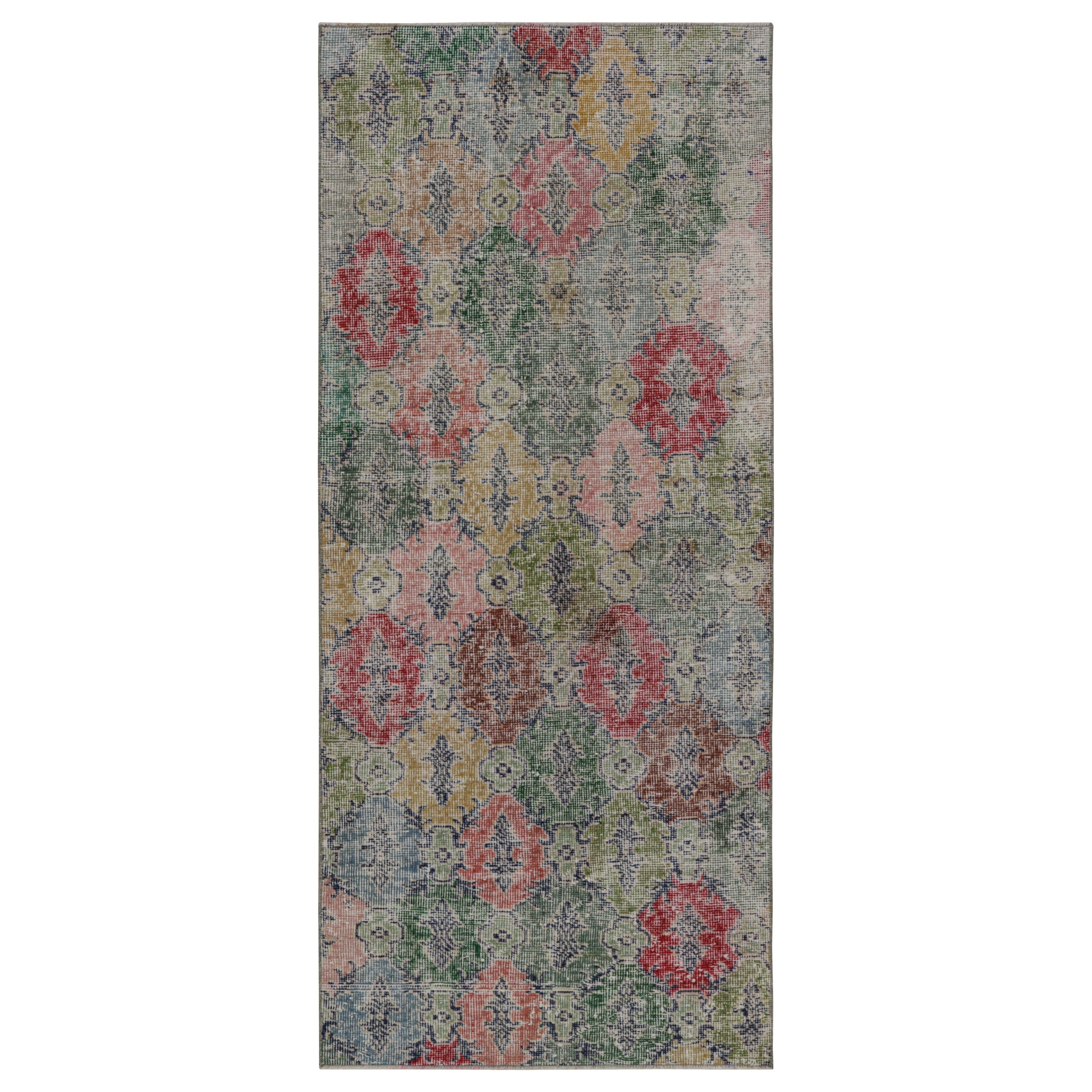 Vintage Zeki Müren Runner Rug with Geometric Pattern, from Rug & Kilim