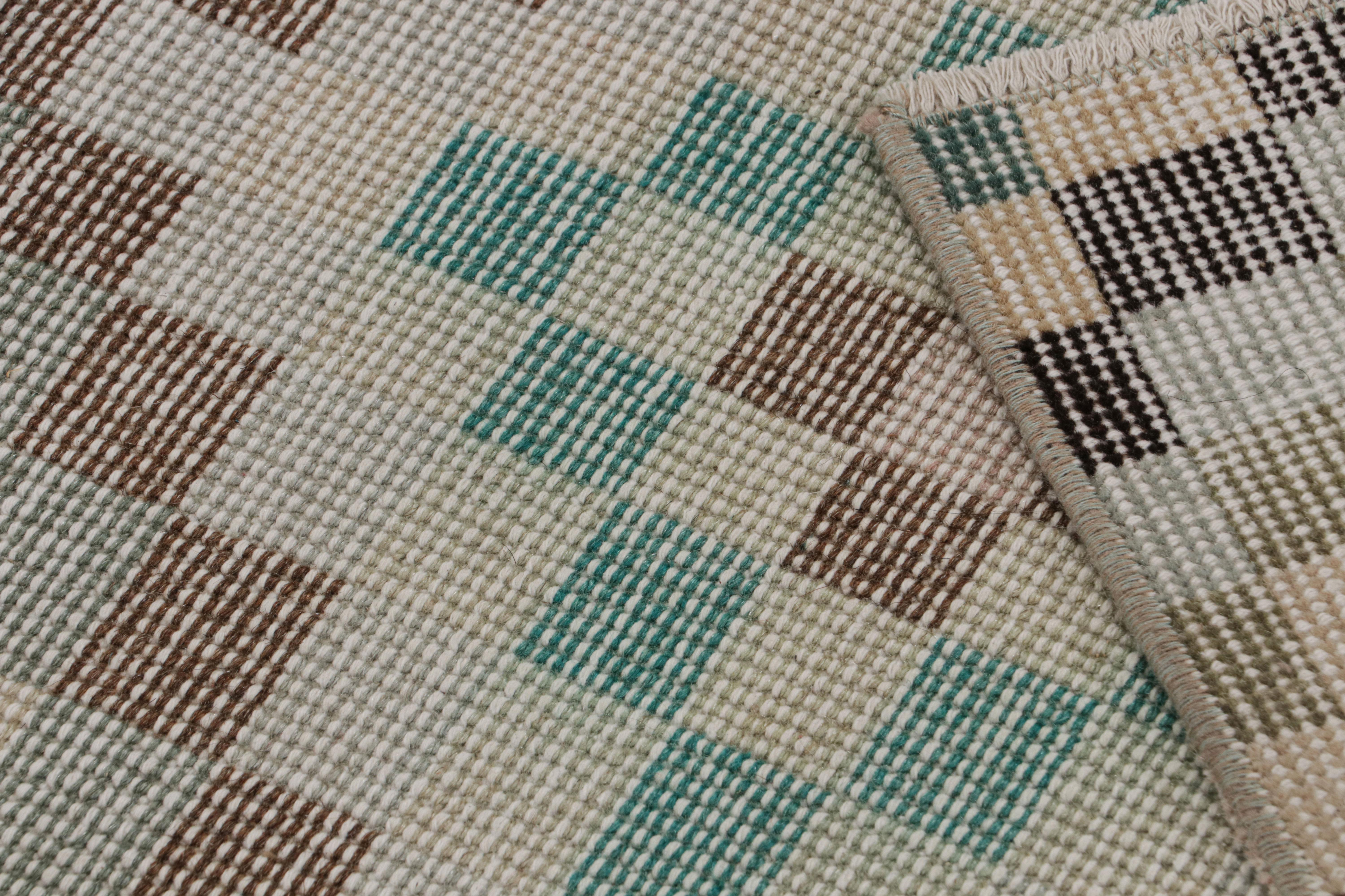 Wool Vintage Zeki Müren Runner Rug, with Geometric Patterns, from Rug & Kilim For Sale