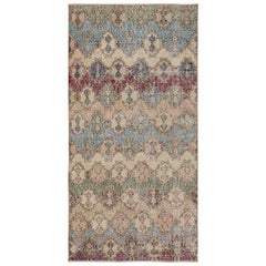 Vintage Zeki Müren Runner Rug with Geometric Patterns, from Rug & Kilim