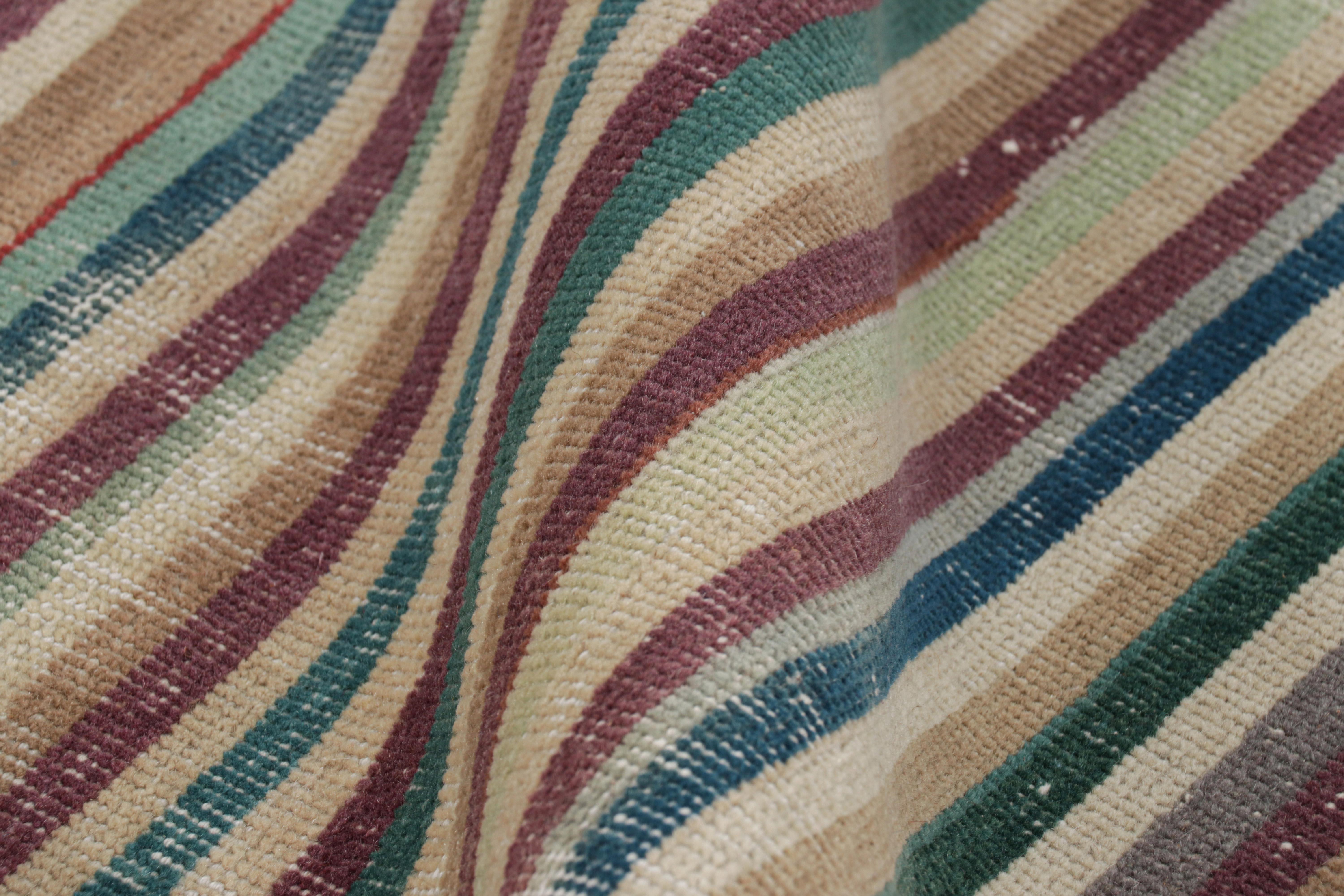 Vintage Zeki Müren Läufer mit polychromen Streifen, von Rug & Kilim (Wolle) im Angebot