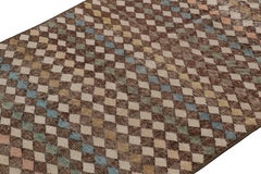 Vintage Zeki Müren Runner Rug with Polychrome Diamond Patterns, from Rug & Kilim