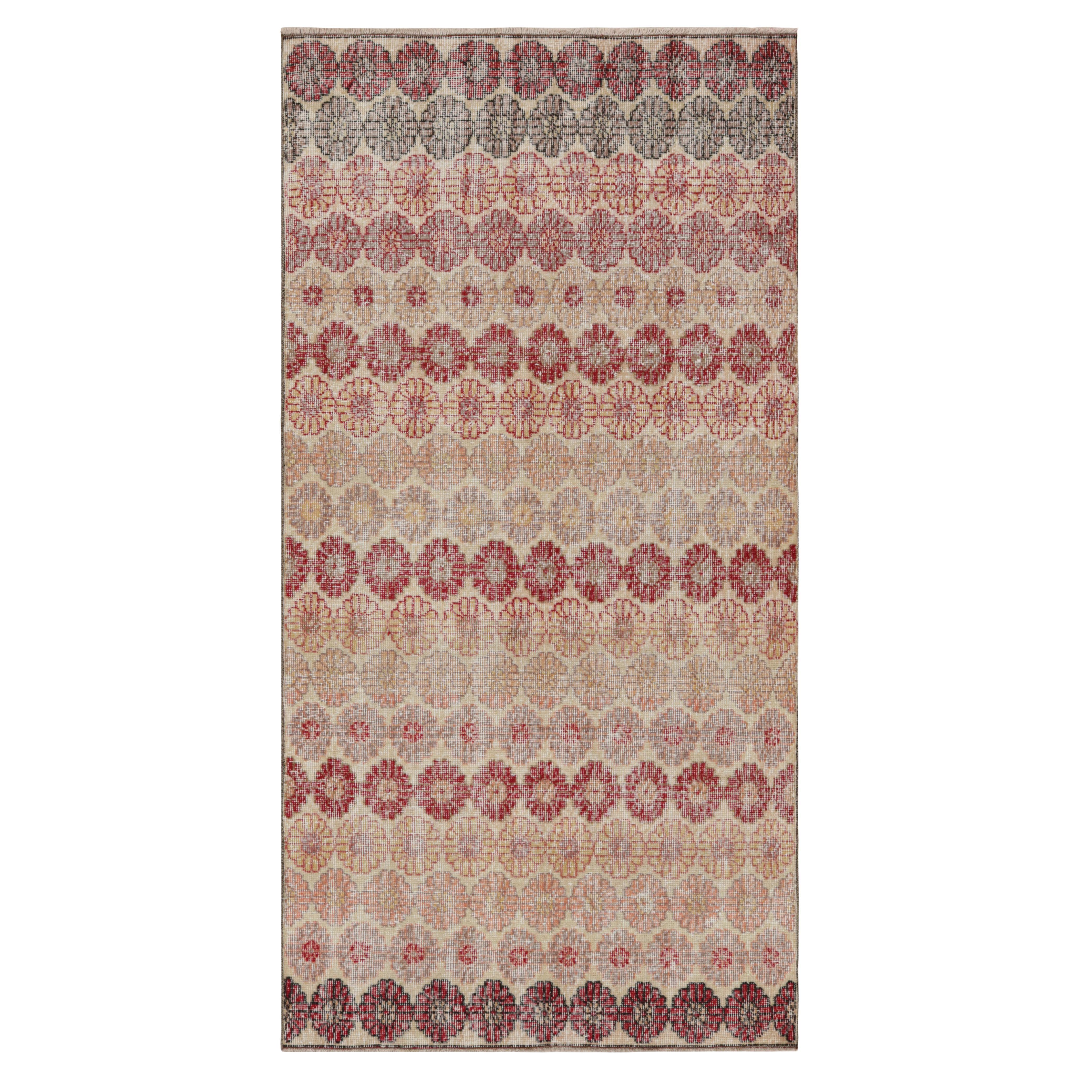 Vintage Zeki Müren Runner Rug with Polychrome Floral Pattern, from Rug & Kilim For Sale