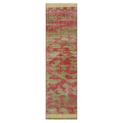 Vintage Zeki Múren Läufer mit grünem und rotem geometrischem Muster von Rug & Kilim